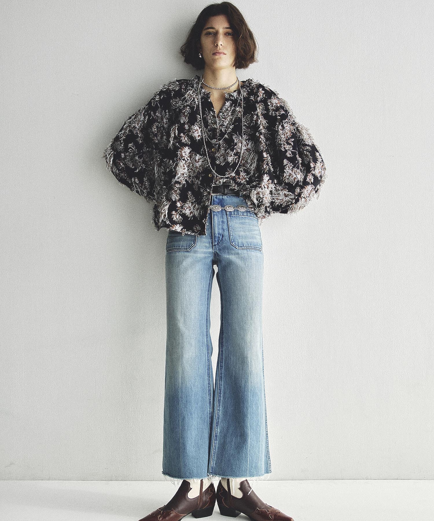 Just Cavalli 花柄 フレア デニムパンツ archive レースデザインフレアデニム（デニムパンツ）｜Chico（チコ）の