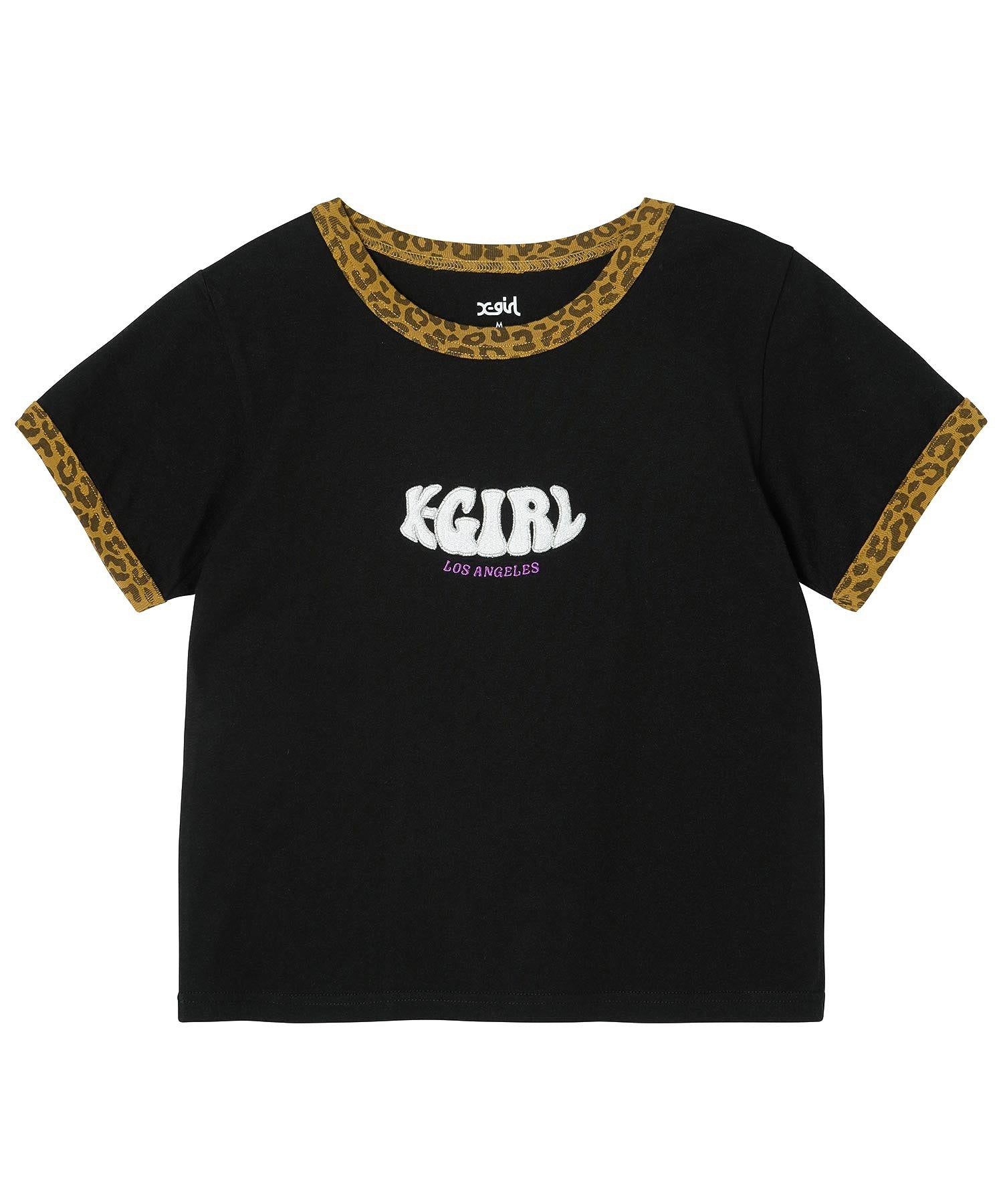 LEOPARD TRIM S/S BABY TEE X-girl