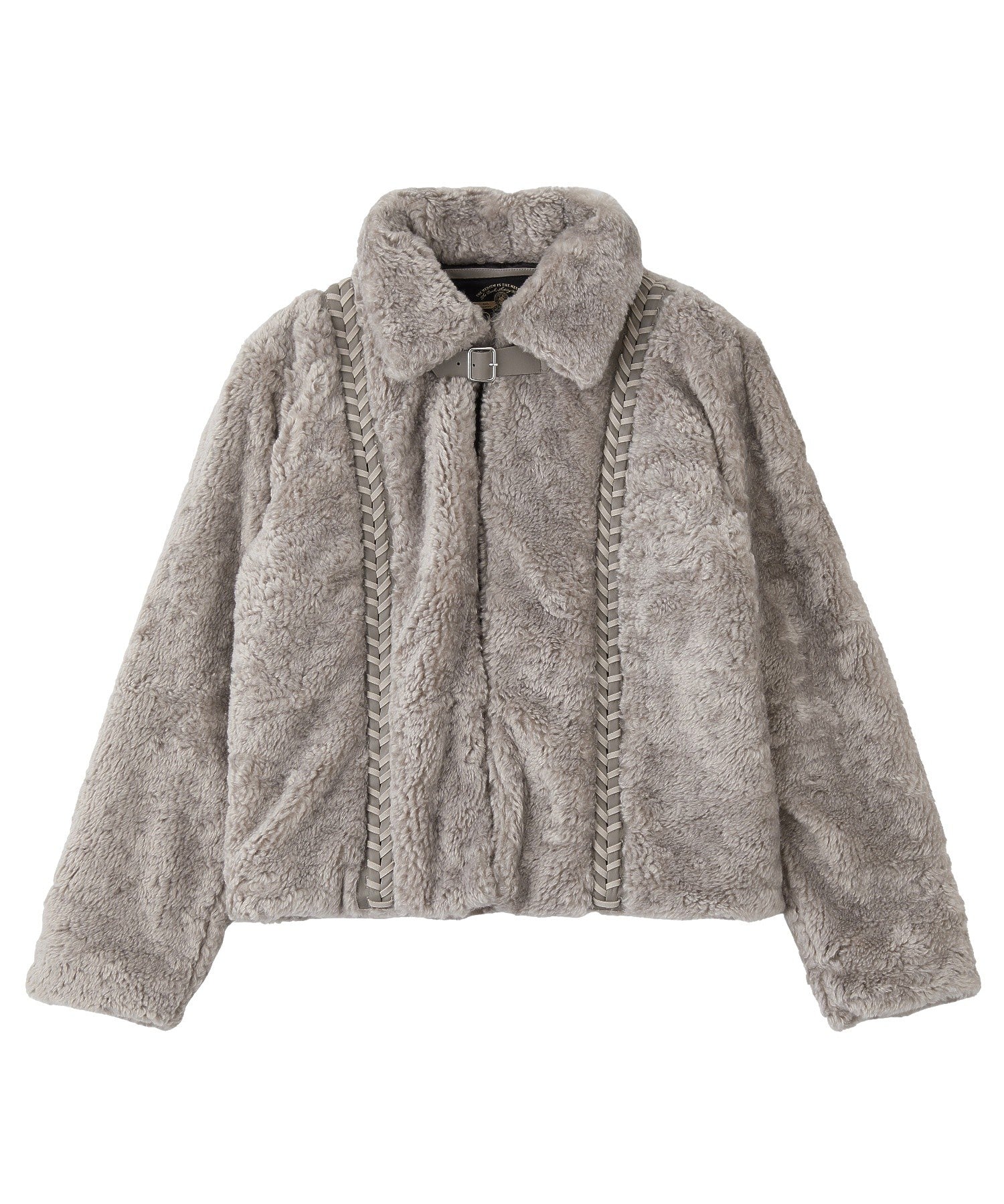 FAUX FUR LACE UP JACKET