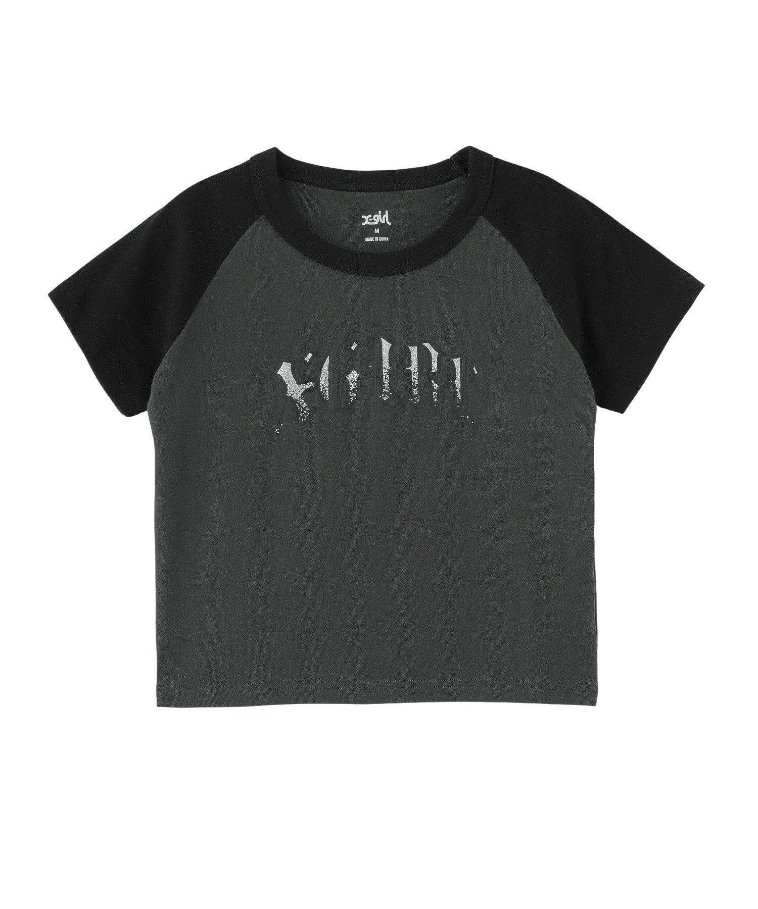 GRADATION GLITTER LOGO S/S RAGLAN BABY TEE