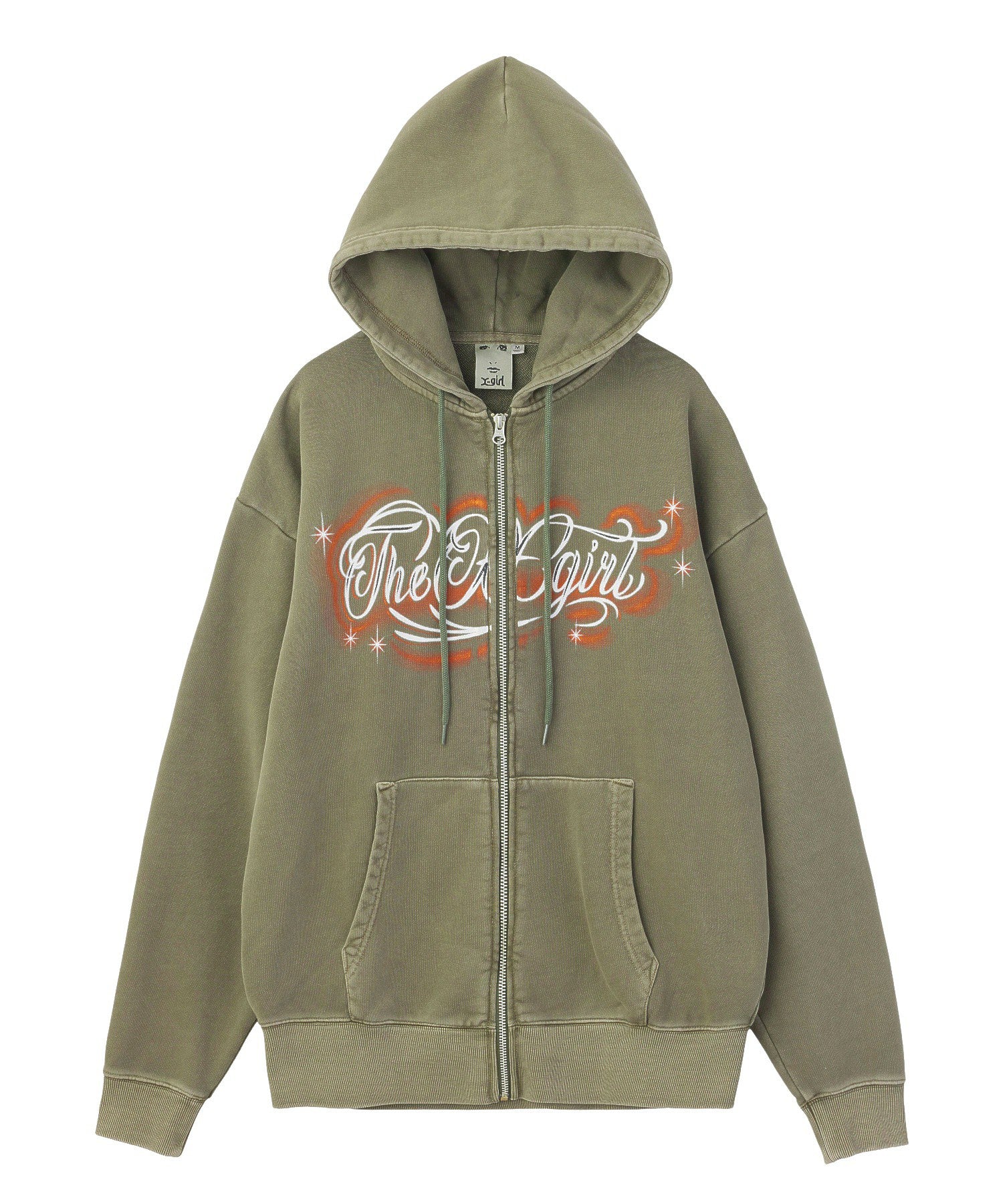 LETTERING SPRAY LOGO ZIP UP SWEAT HOODIE