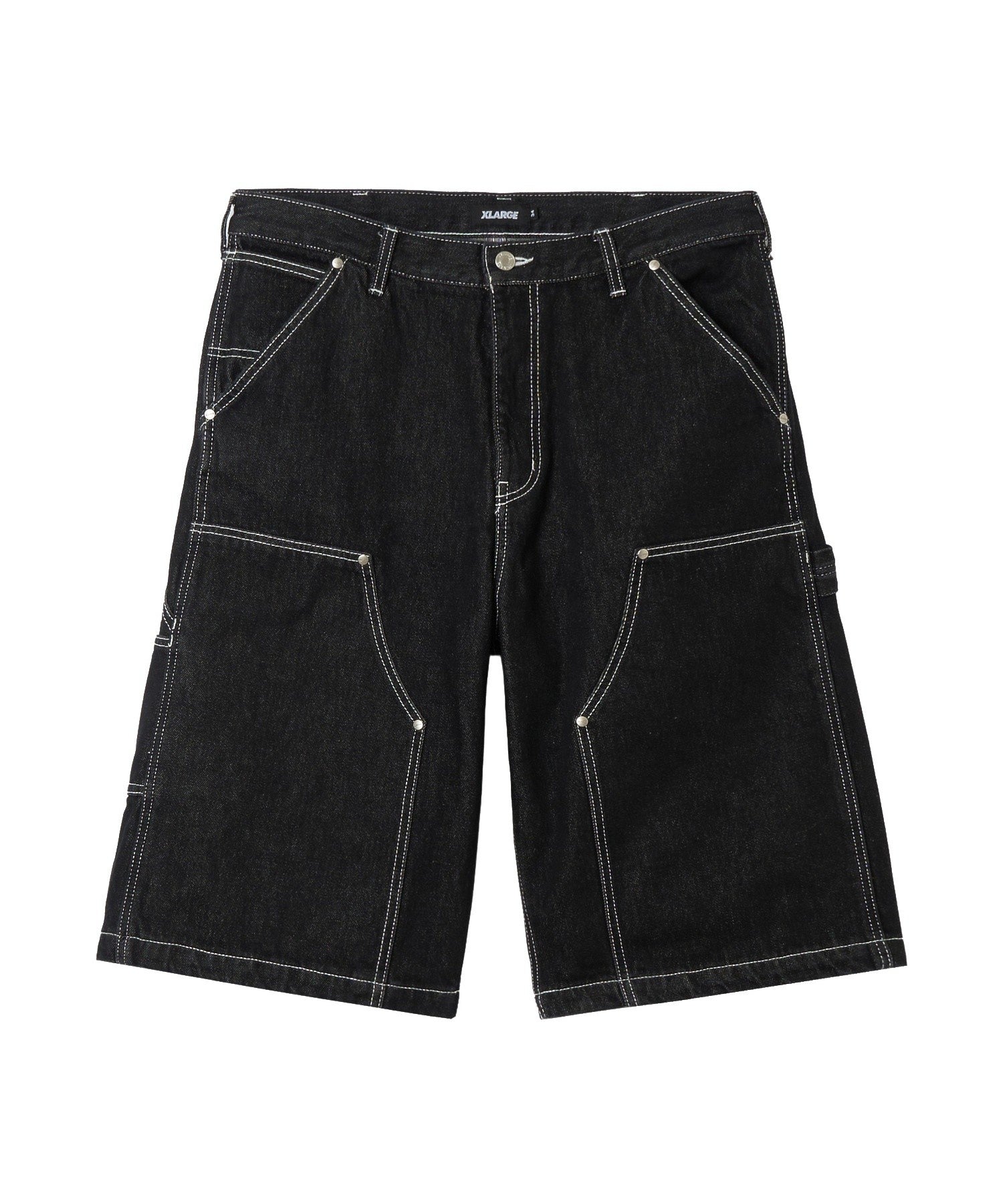 DOUBLE KNEE DENIM SHORT PANTS