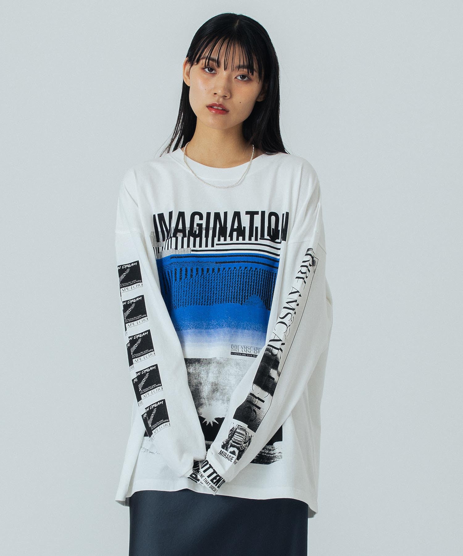 OKIRAKU×ROSEBUD/GRAPHIC LONG SLEEVE TEE