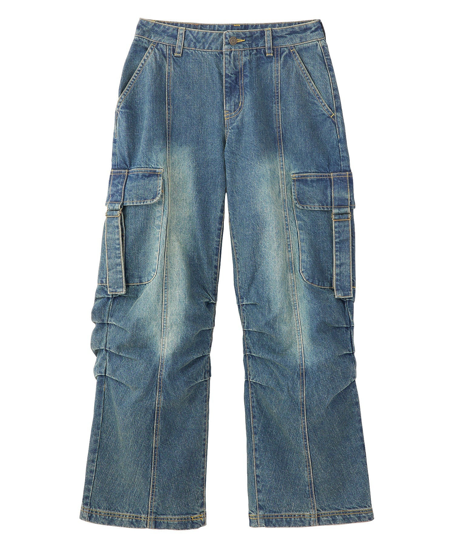 LOW RISE CARGO POCKET DENIM PANTS