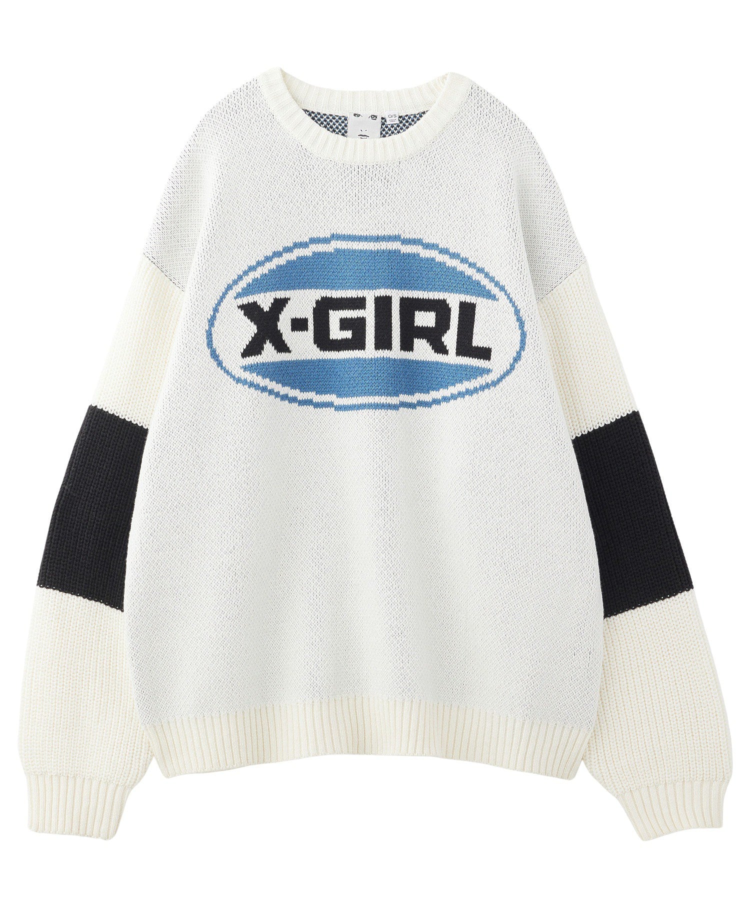 BICOLOR OVAL LOGO JACQUARD KNIT TOP