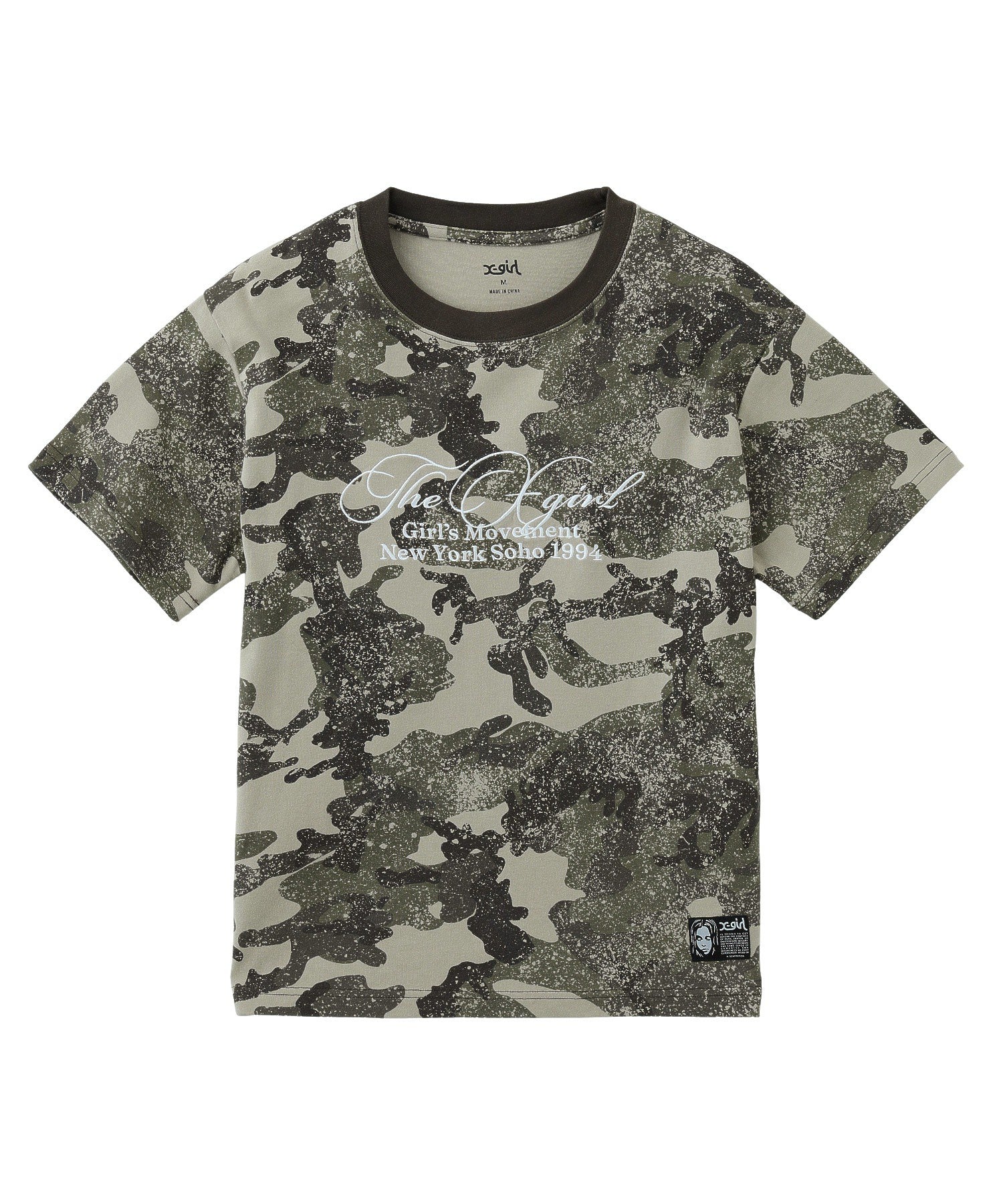 FADED CURSIVE SCRIPT LOGO CAMO S/S TEE