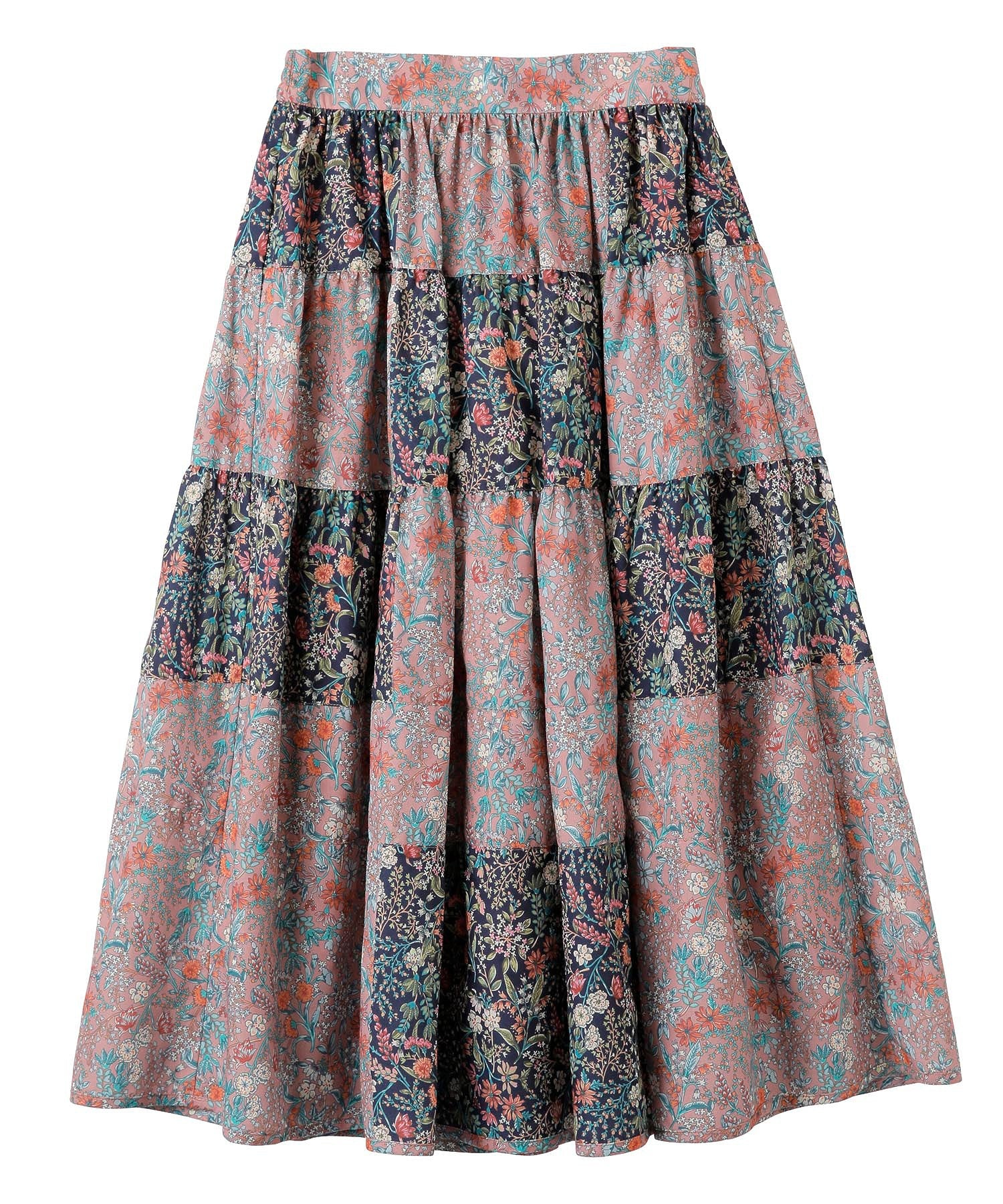 FLORAL PATTERN PANELED SKIRT MILKFED.