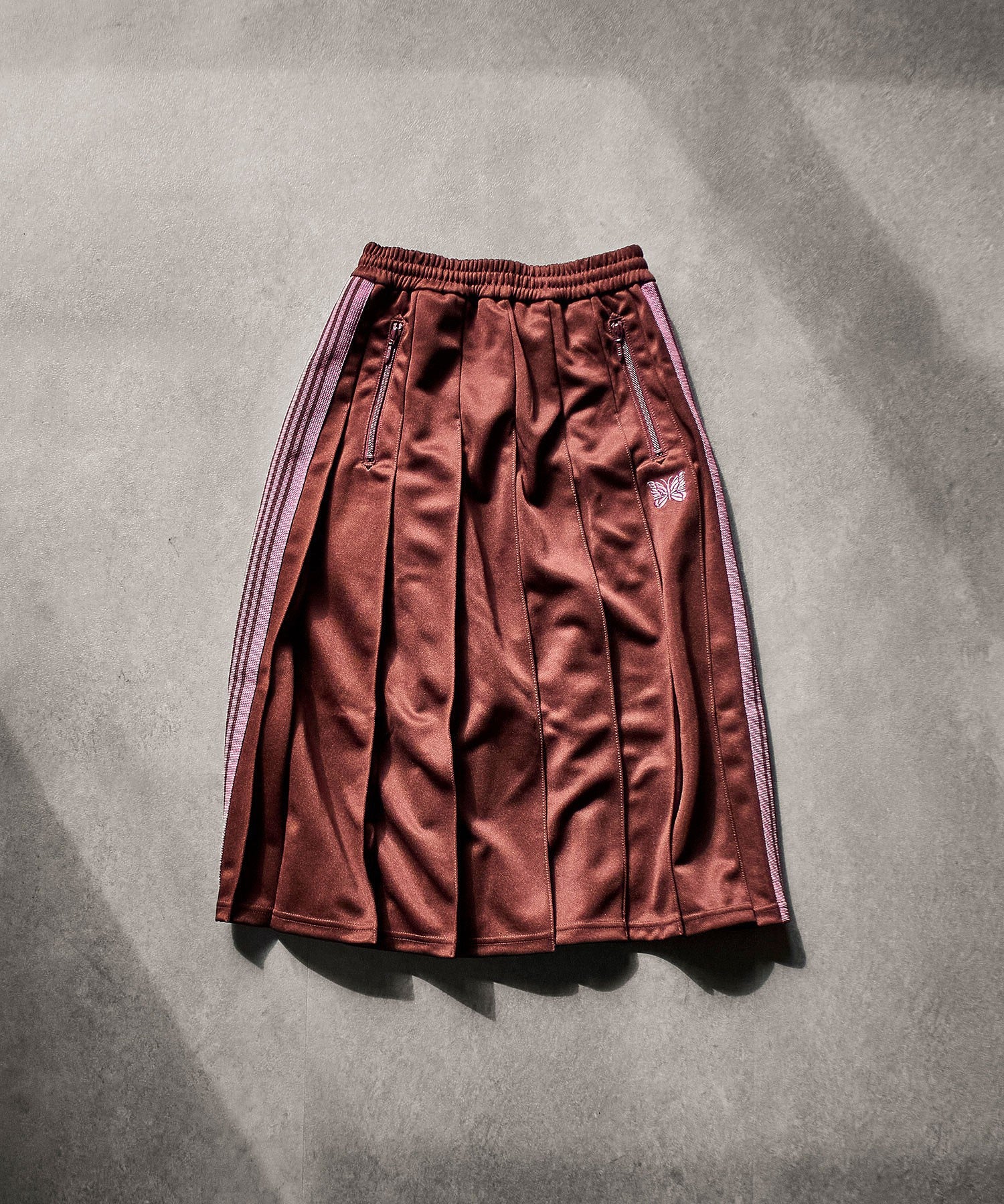 NEEDLES/PLEATED TRACK SKIRT - POLY SMOOTH