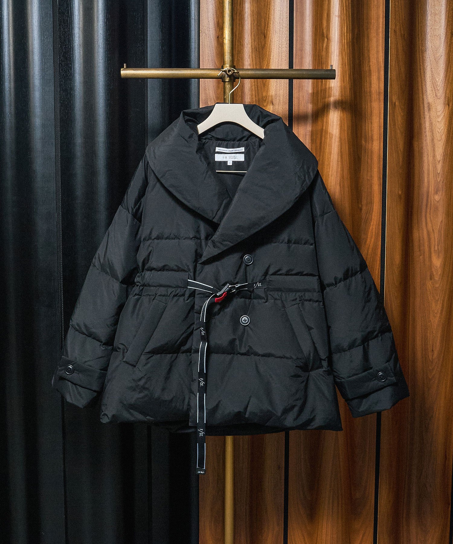 F/CE./RECYCLE DOWN OVERLAY SHAL COLLAR COAT