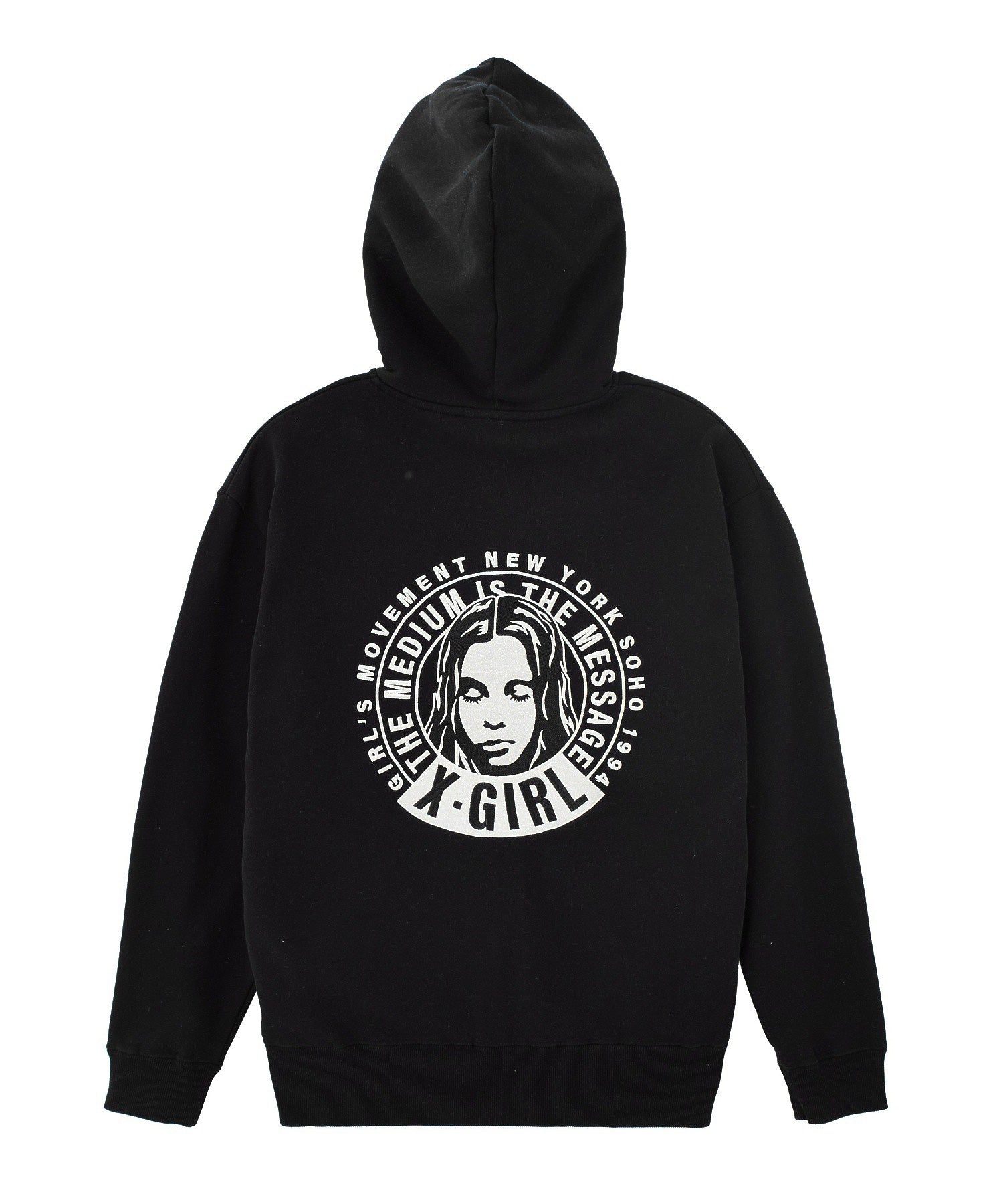 CIRCLE MESSAGE AND FACE ZIP UP SWEAT HOODIE