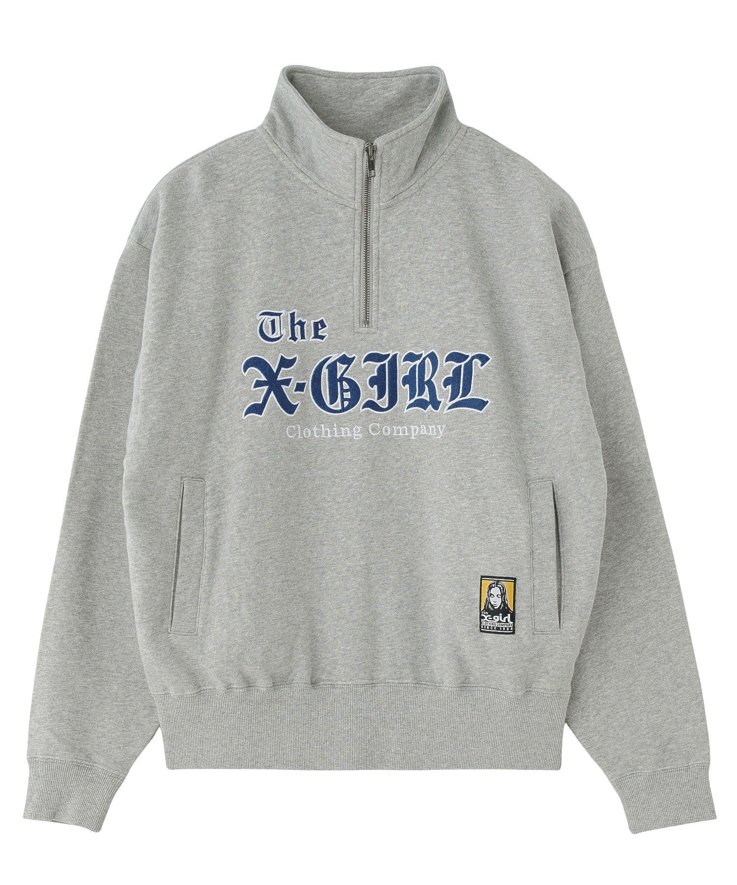 PATCHED LOGO HALF ZIP SWEAT TOP