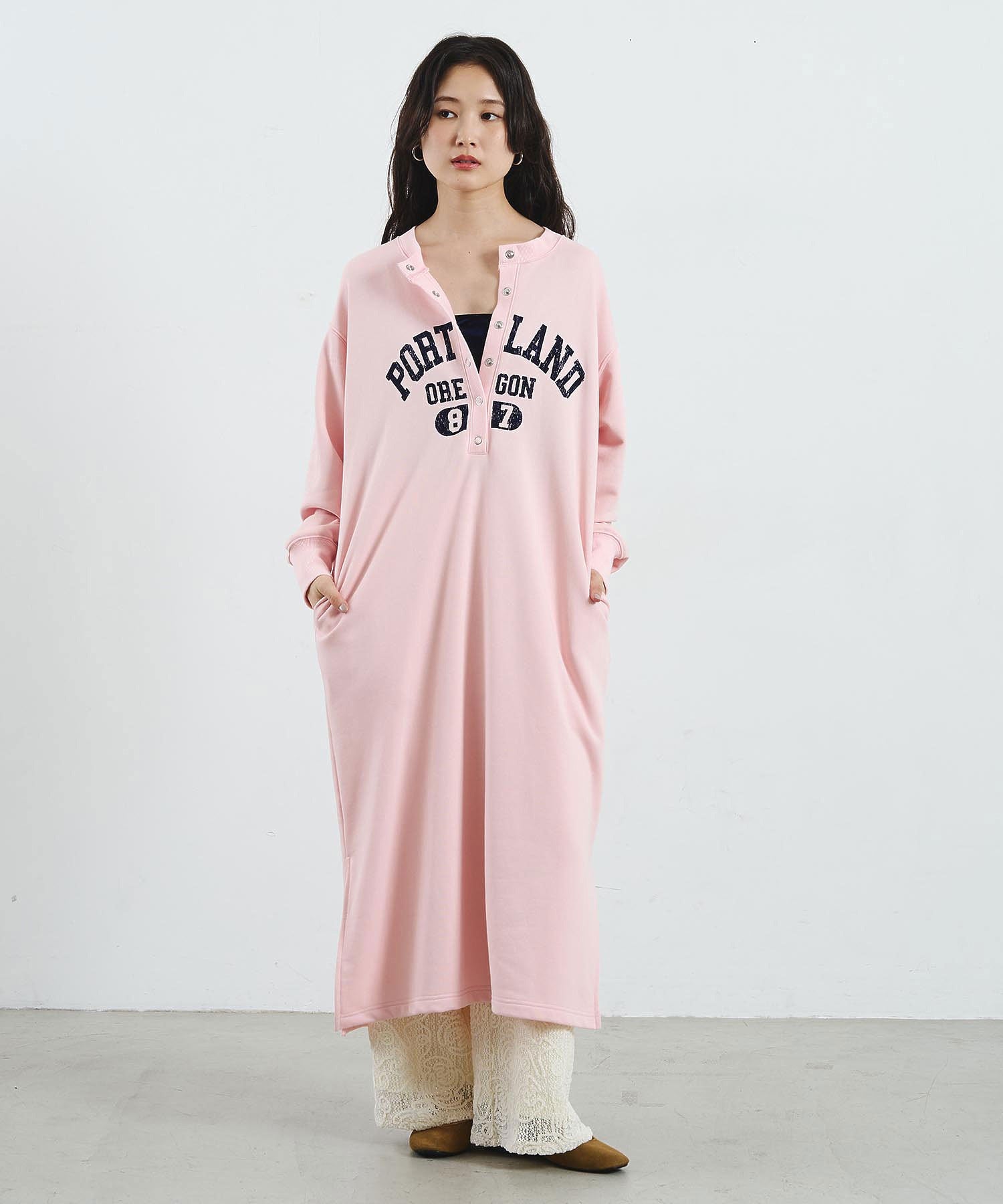 HENLEY NECK DRESS