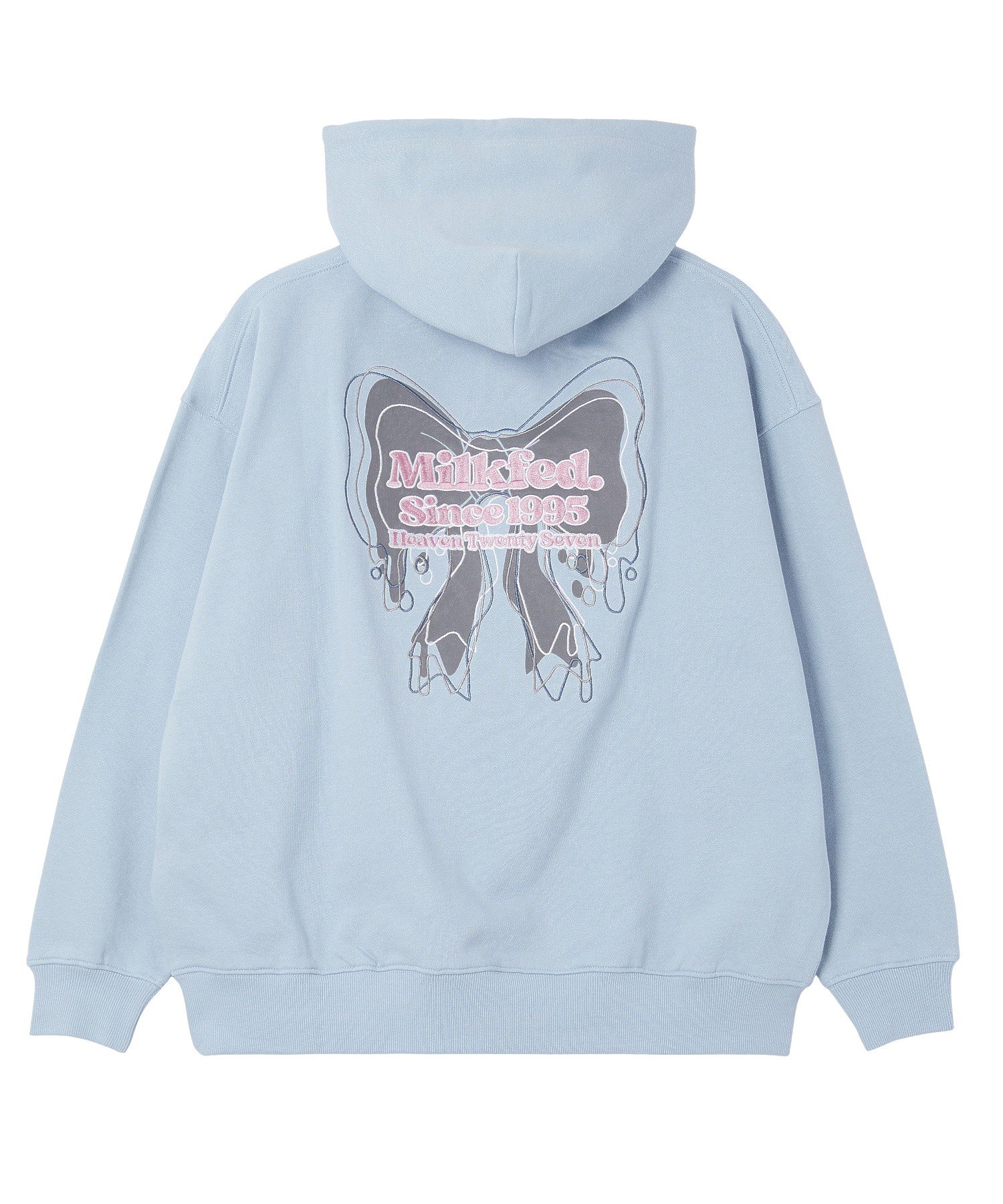 RIBBON EMBROIDERY SWEAT HOODIE