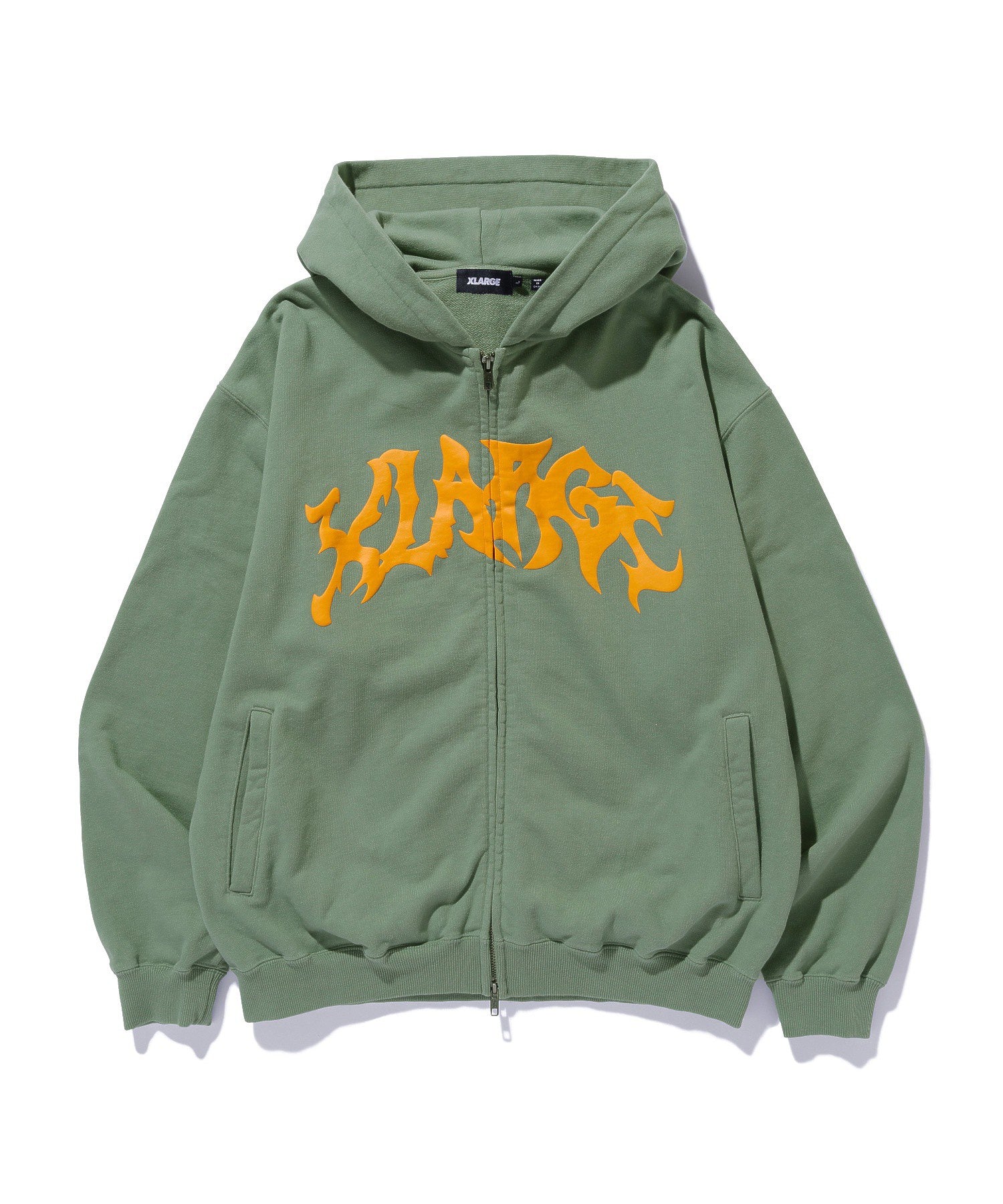 DISTORTED LOGO ZIP UP HOODED SWEATSHIRT