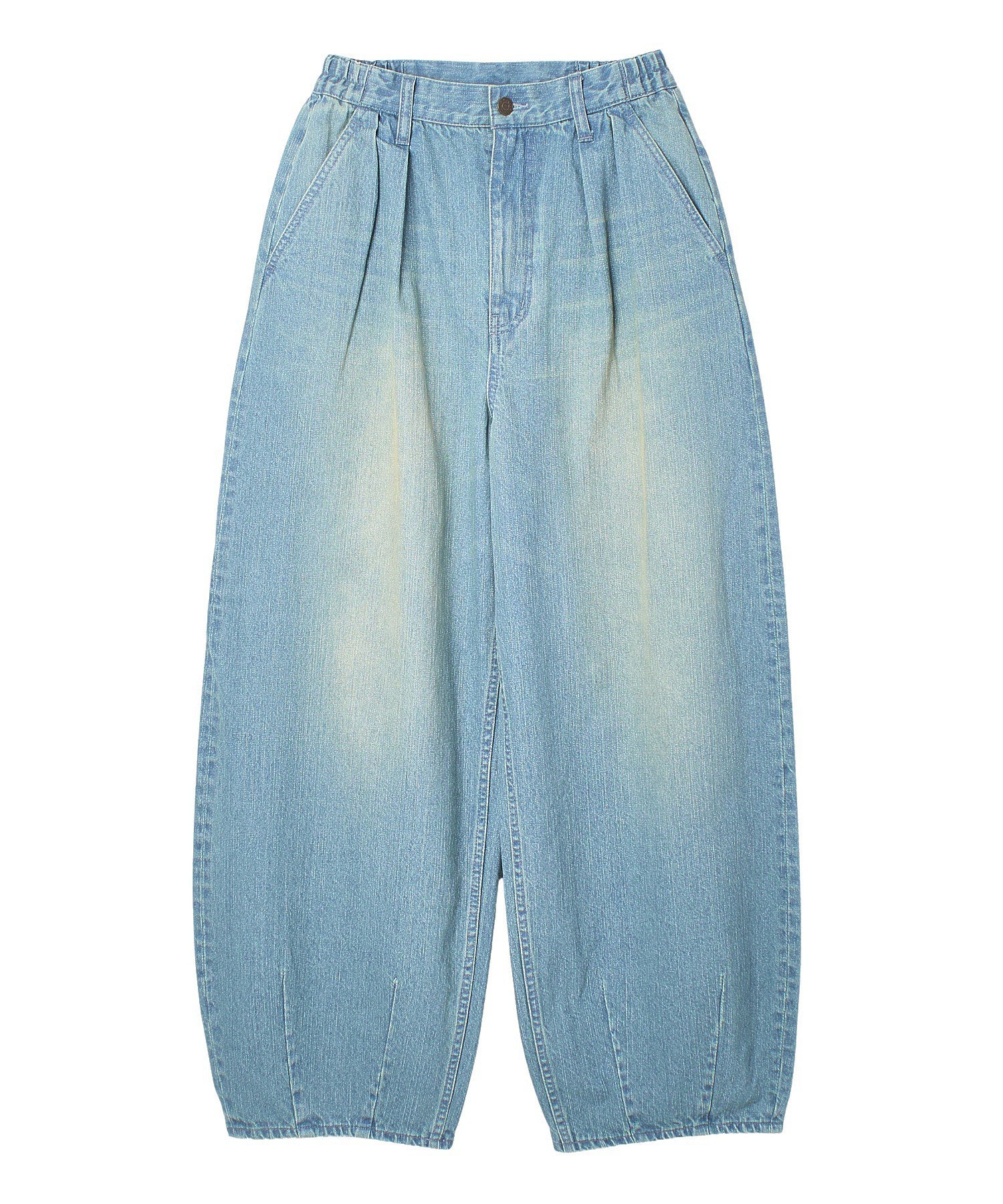 TUCK WIDE LEG DENIM PANTS