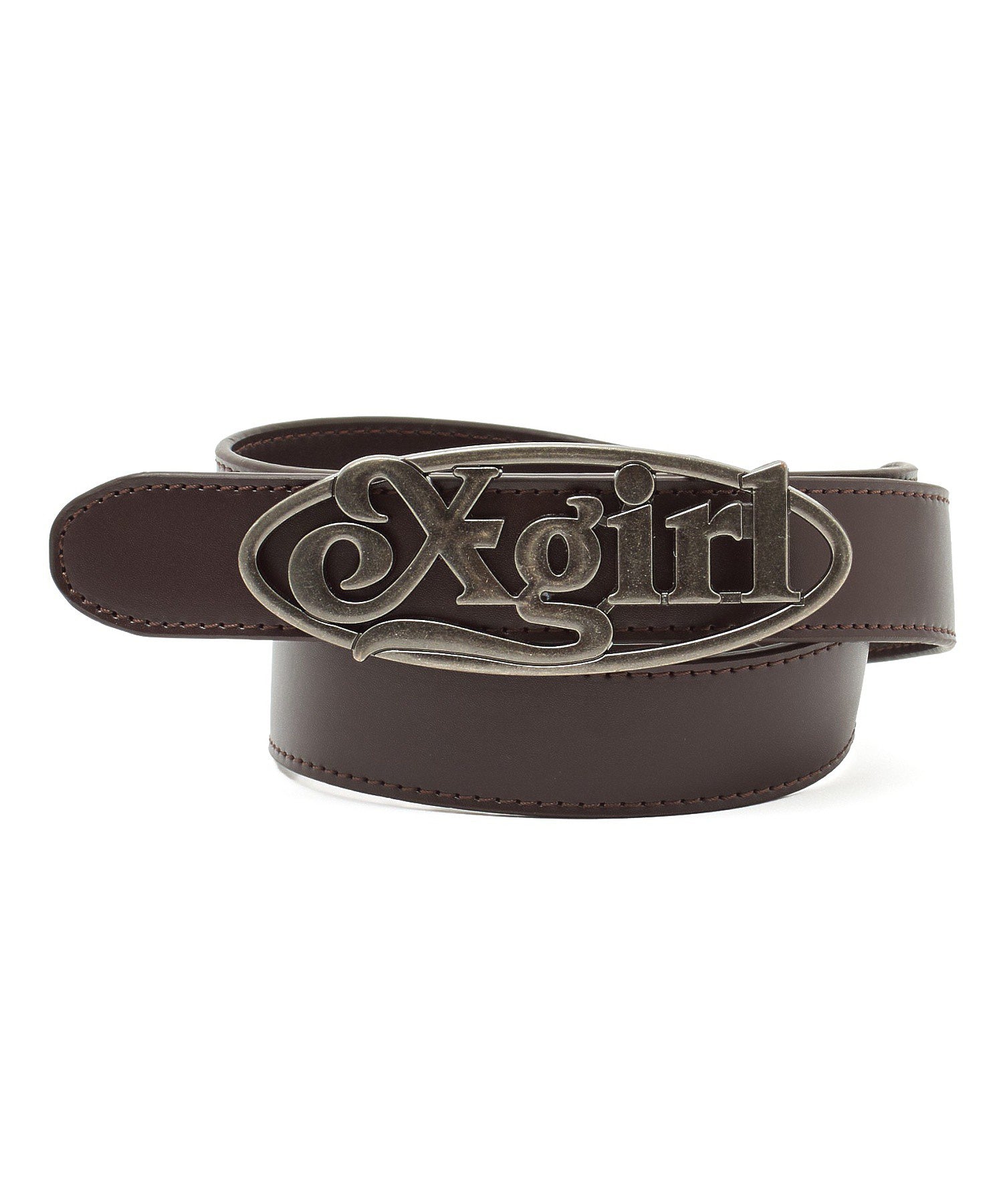 OVAL LOGO CLASP FAUX LEATHER BELT