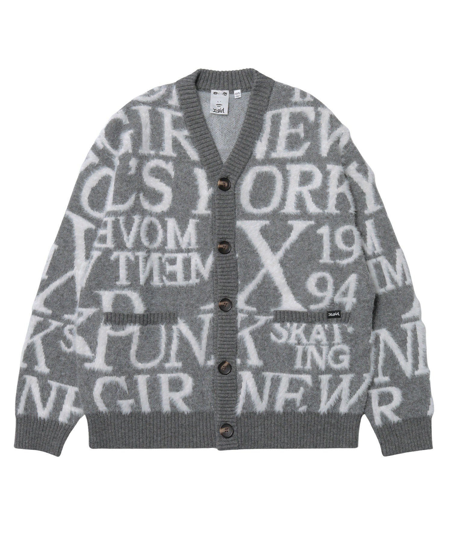 LOGO AND BUNNY JACQUARD KNIT CARDIGAN