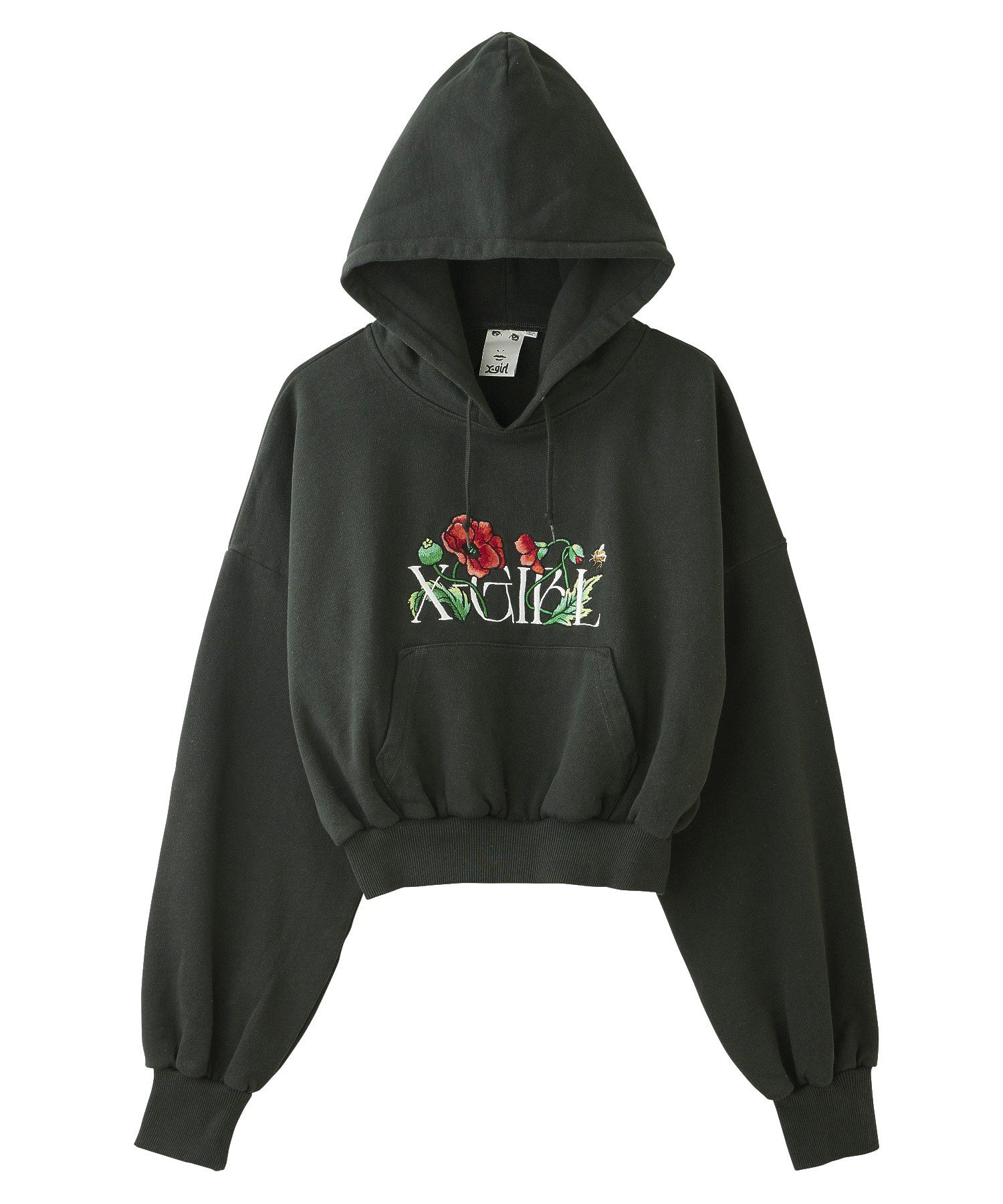 EMBROIDERED POPPY COMPACT SWEAT HOODIE