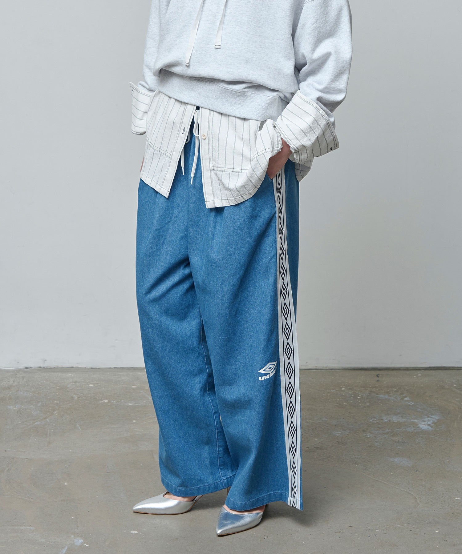 UMBRO/DENIM WIDE PANTS