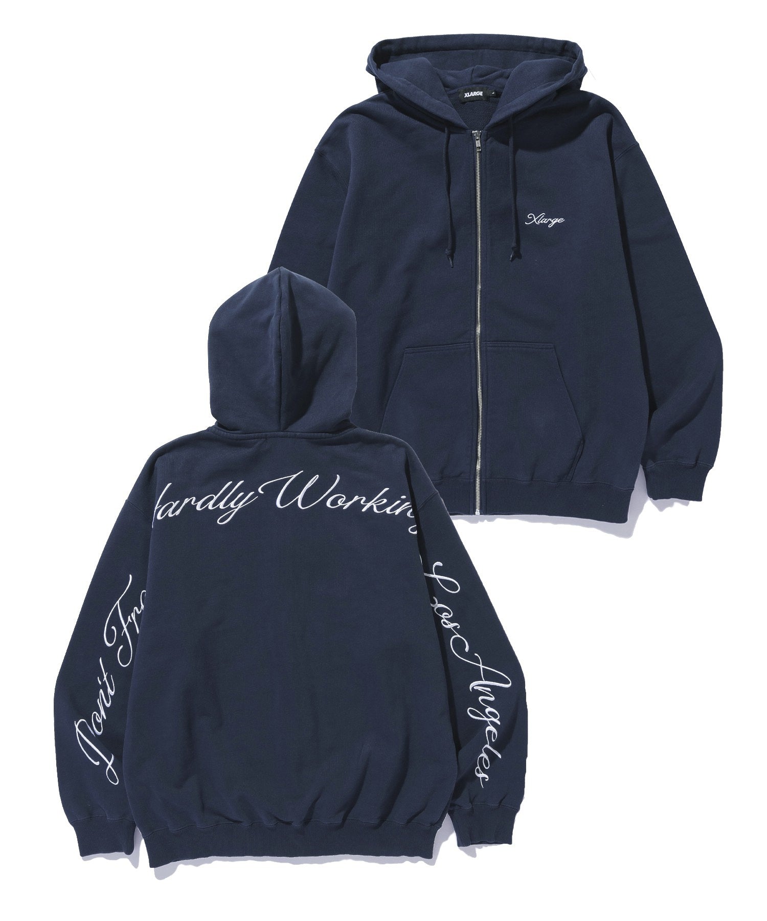 CURSIVE ZIP UP HOODED SWEATSHIRT