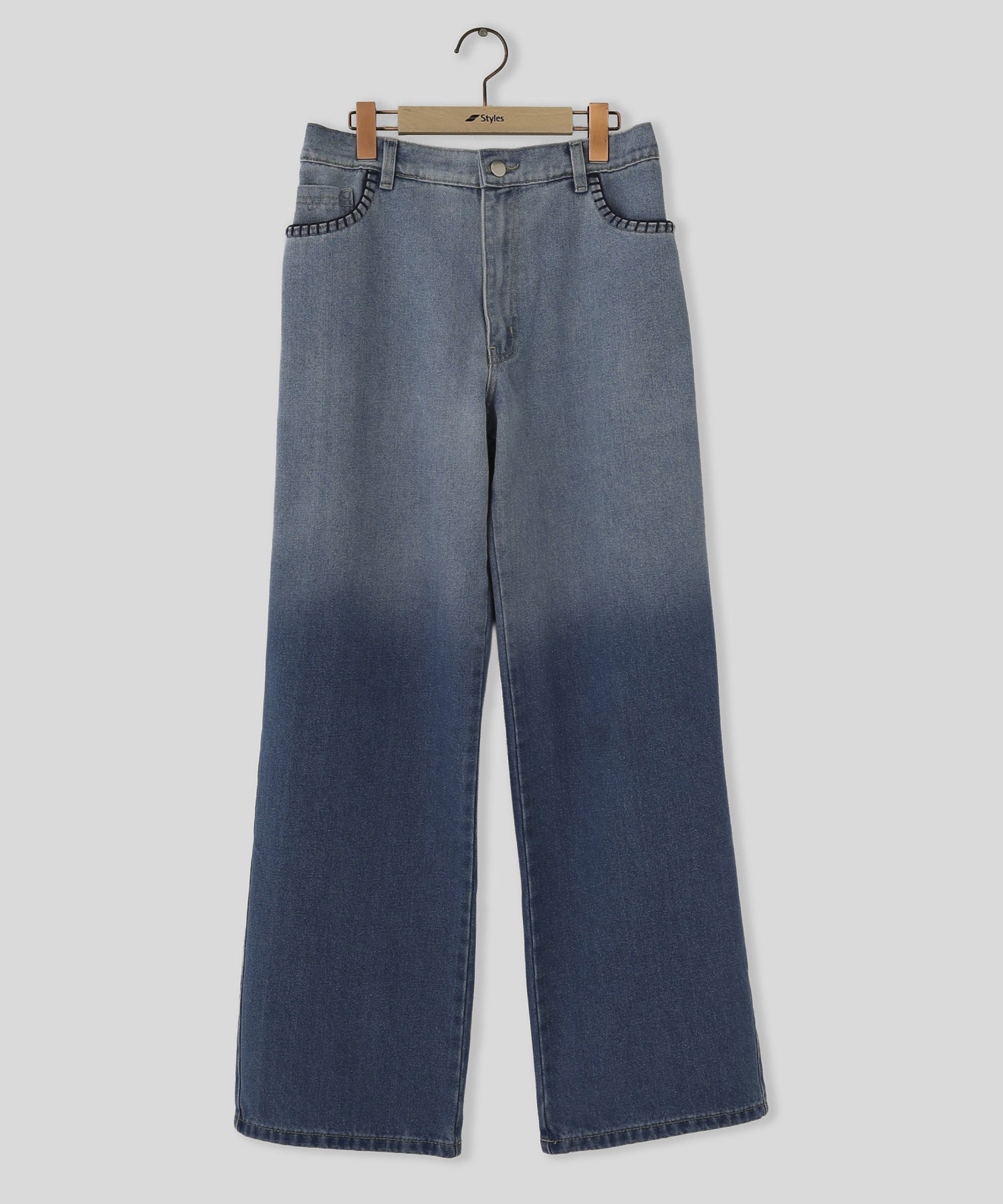 PAS UNE MARQUE/パ・ズュヌ・マルク/HAND-EMBROIDERED DISTRESSED DENIM PAS-710