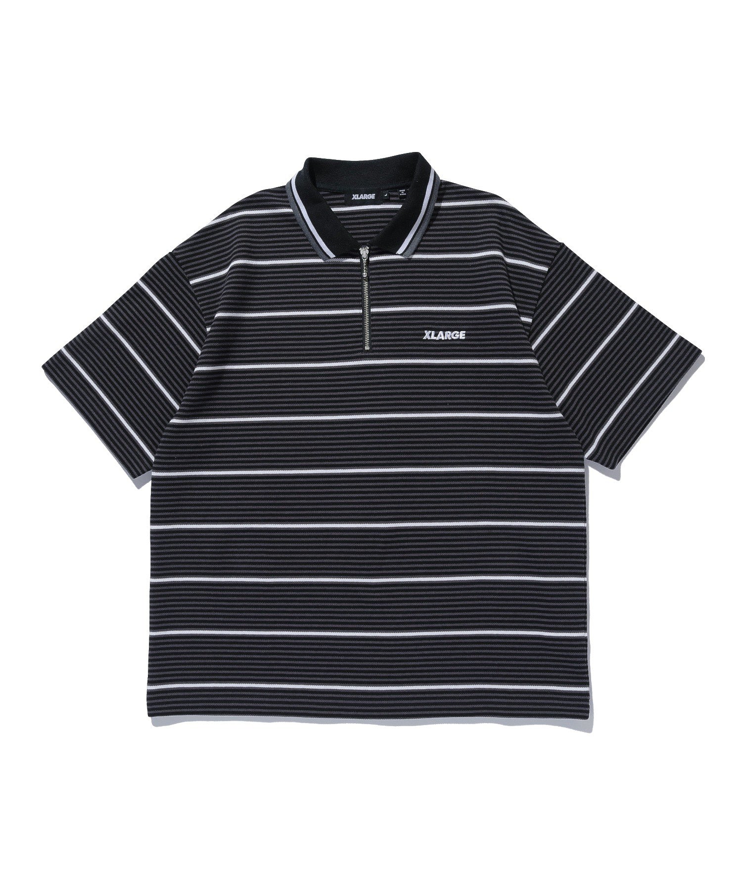 STRIPE ZIP POLO SHIRT