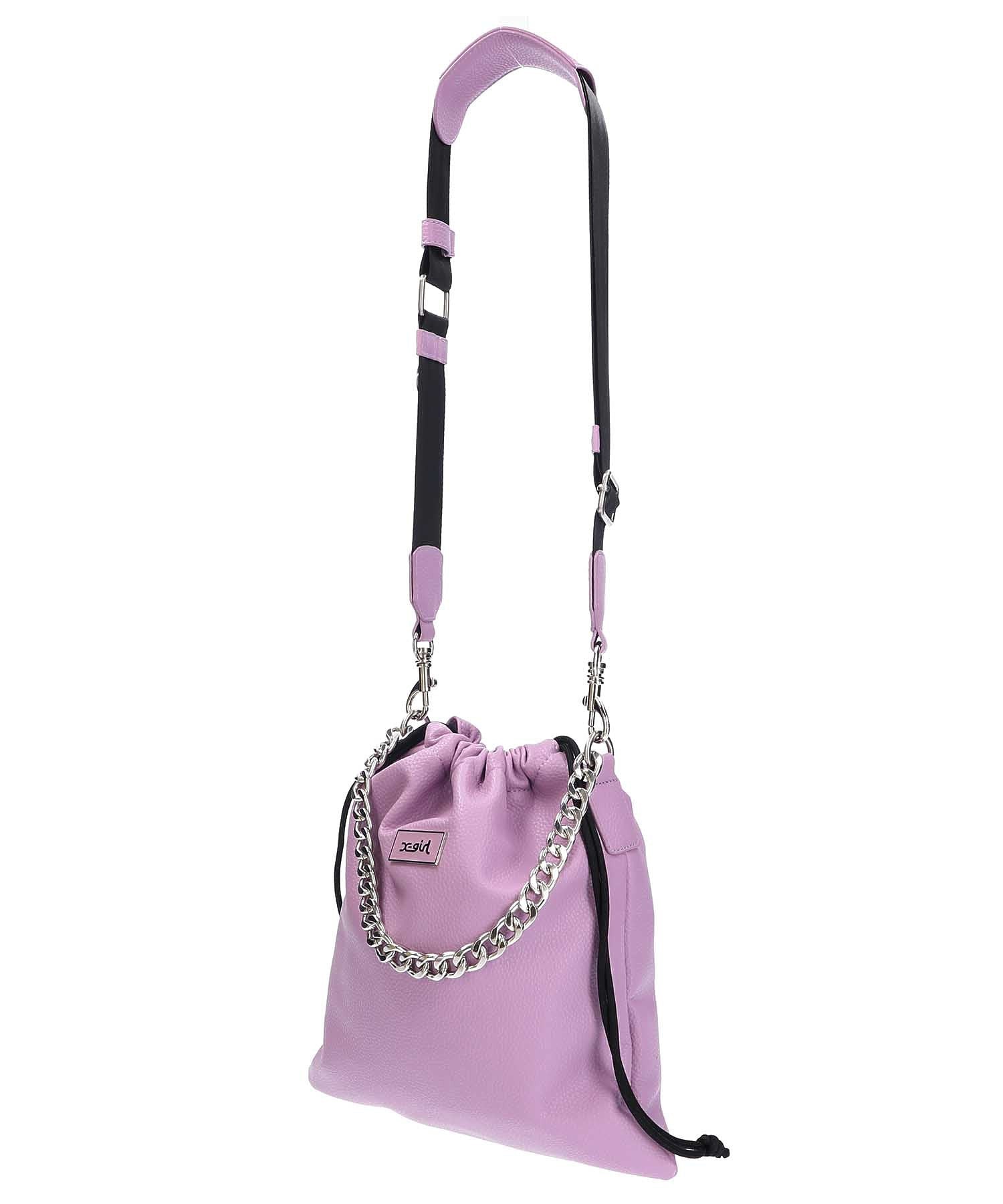 FAUX LEATHER DRAWSTRING BAG X-girl