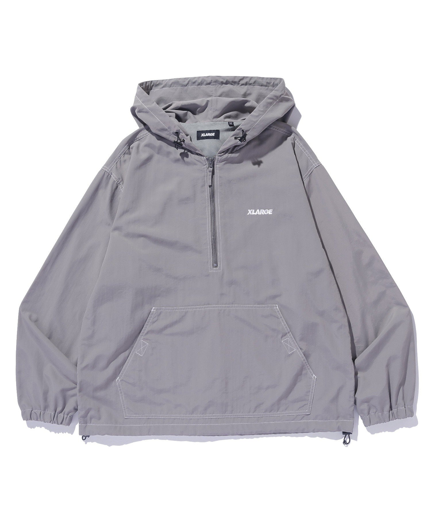 CONTRAST STITCHED NYLON HOODED JACKET