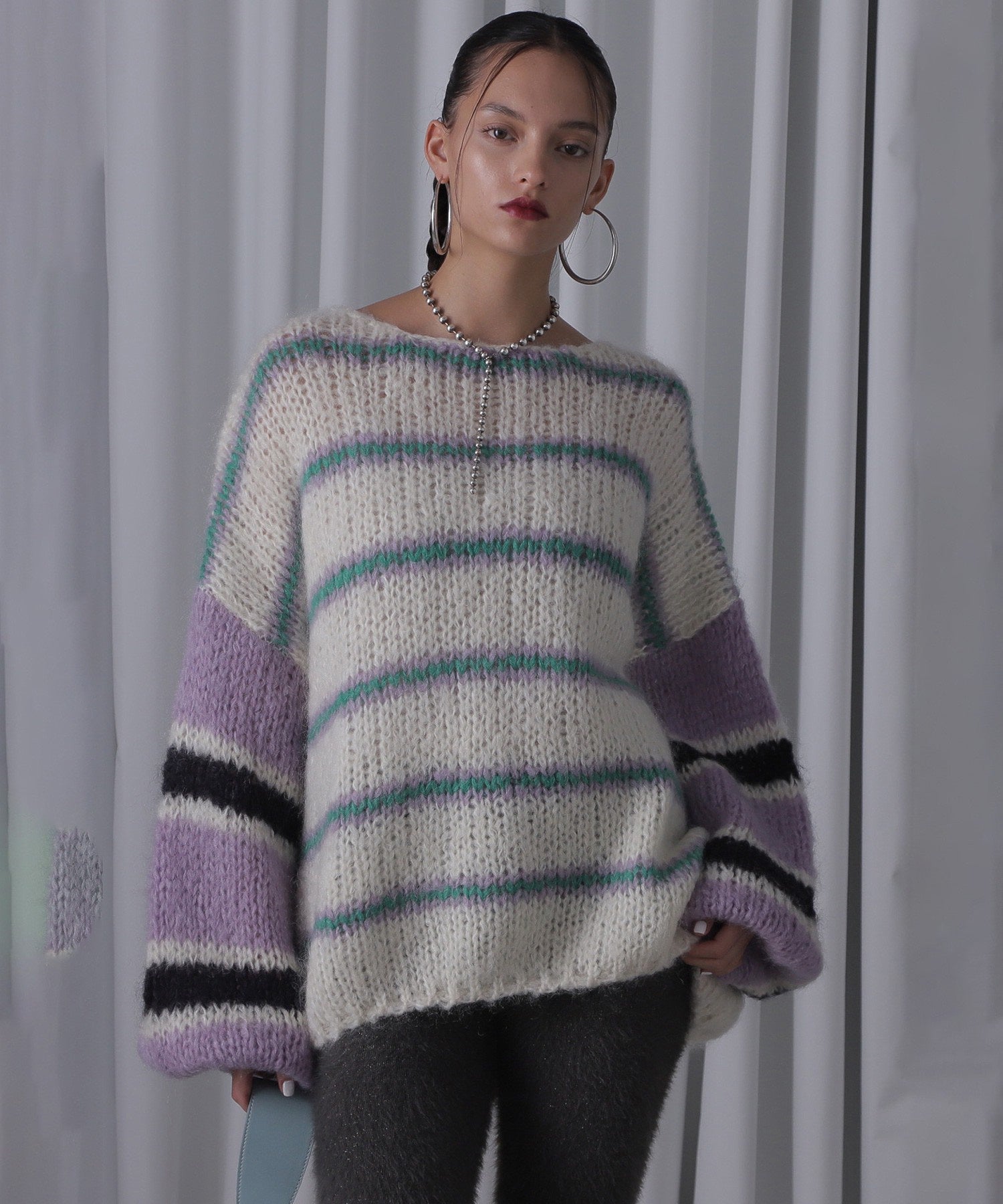 モヘアミックスオーバーニット