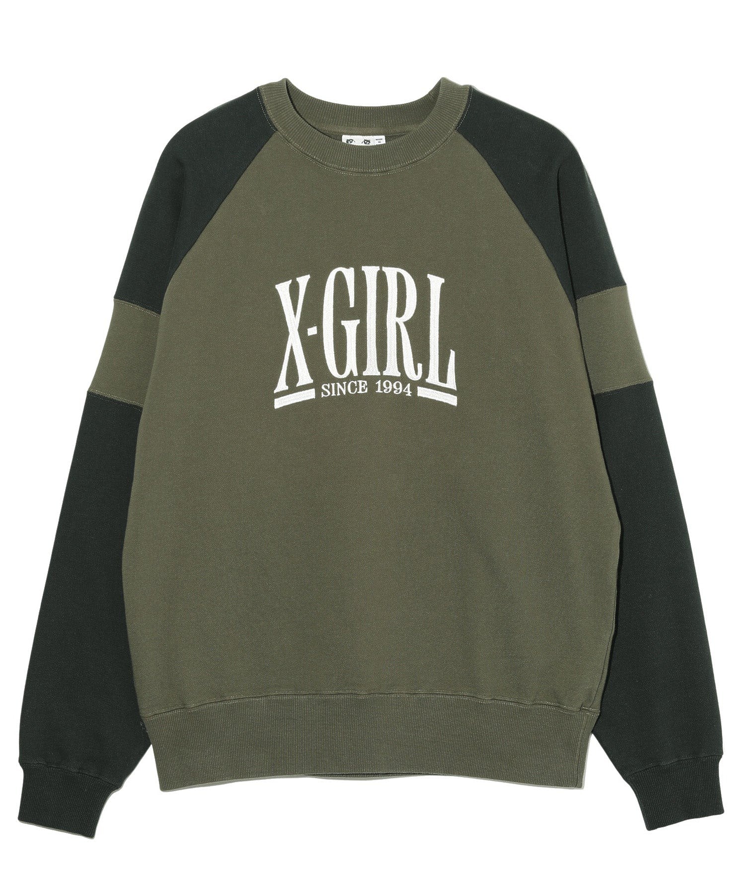 RAGLAN BICOLOR SWEAT TOP X-girl