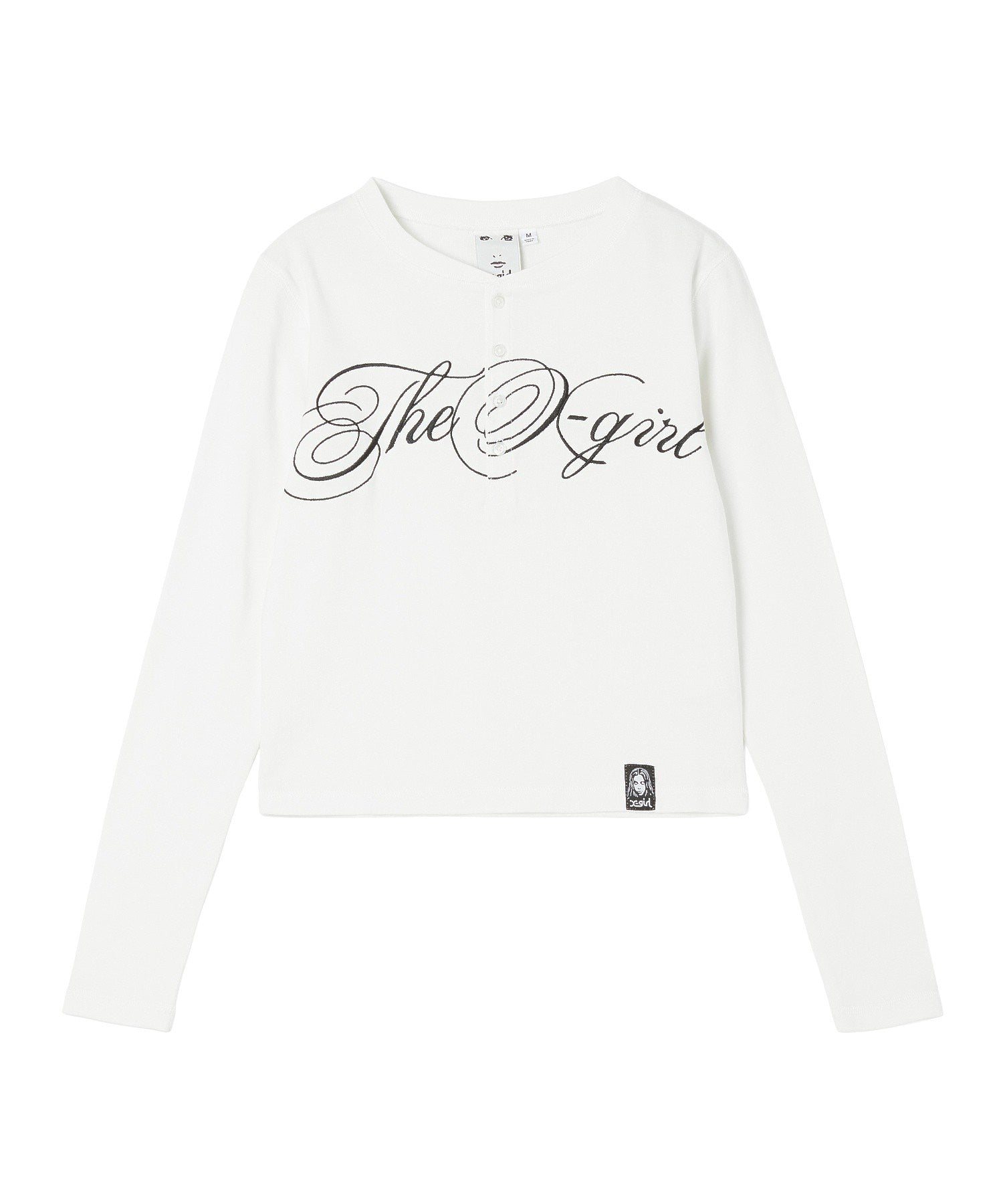 HENLEY NECK SCRIPT LOGO L/S COMPACT TOP