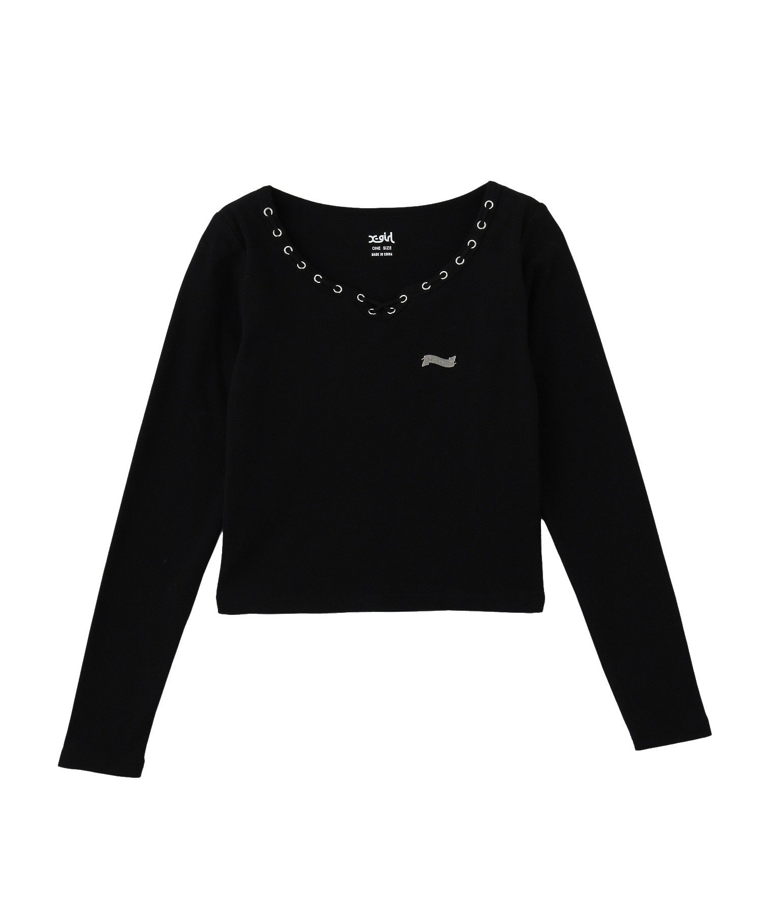 STRING COLLAR L/S COMPACT TOP