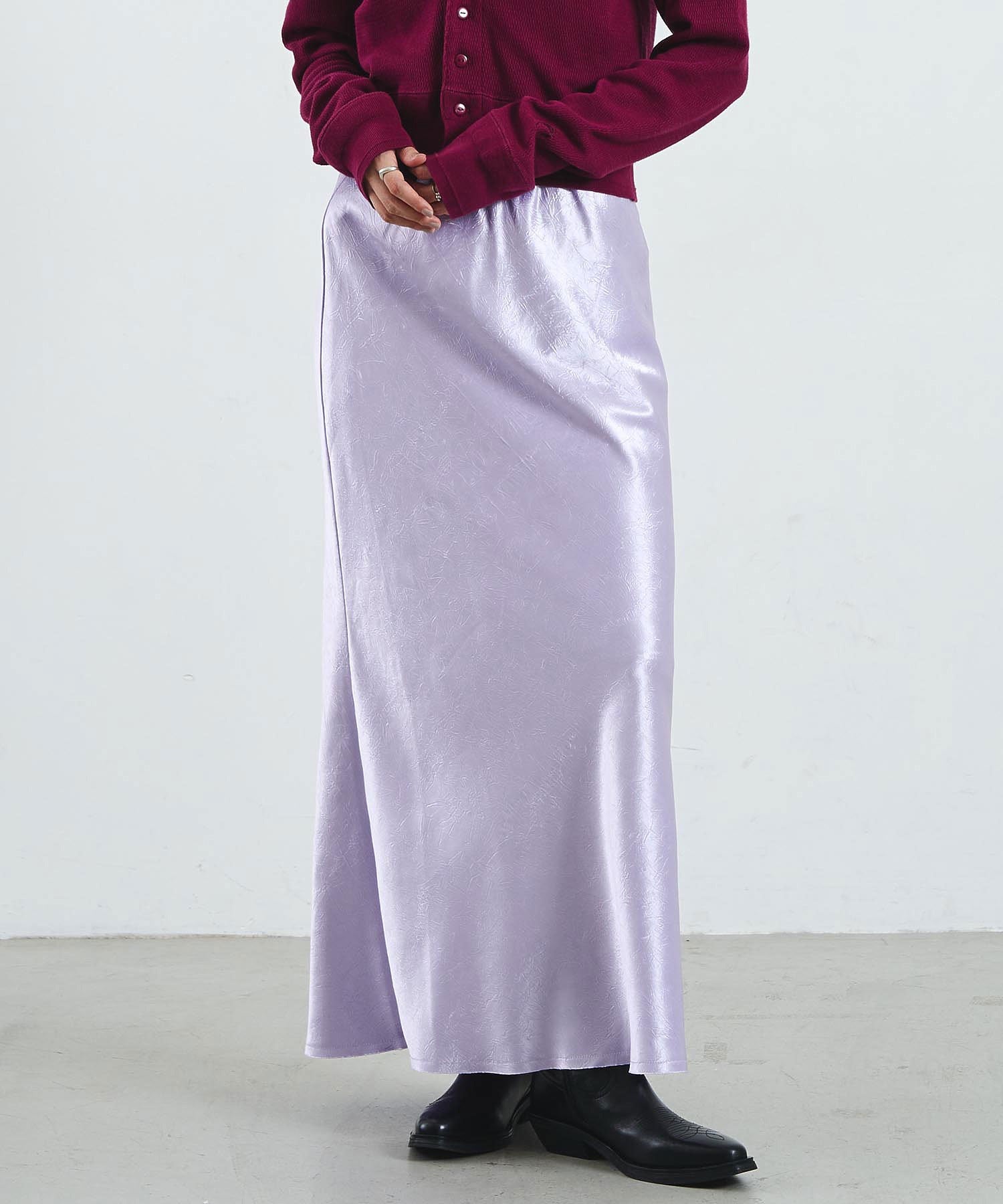 CREOLME/SATIN LONG SKIRT