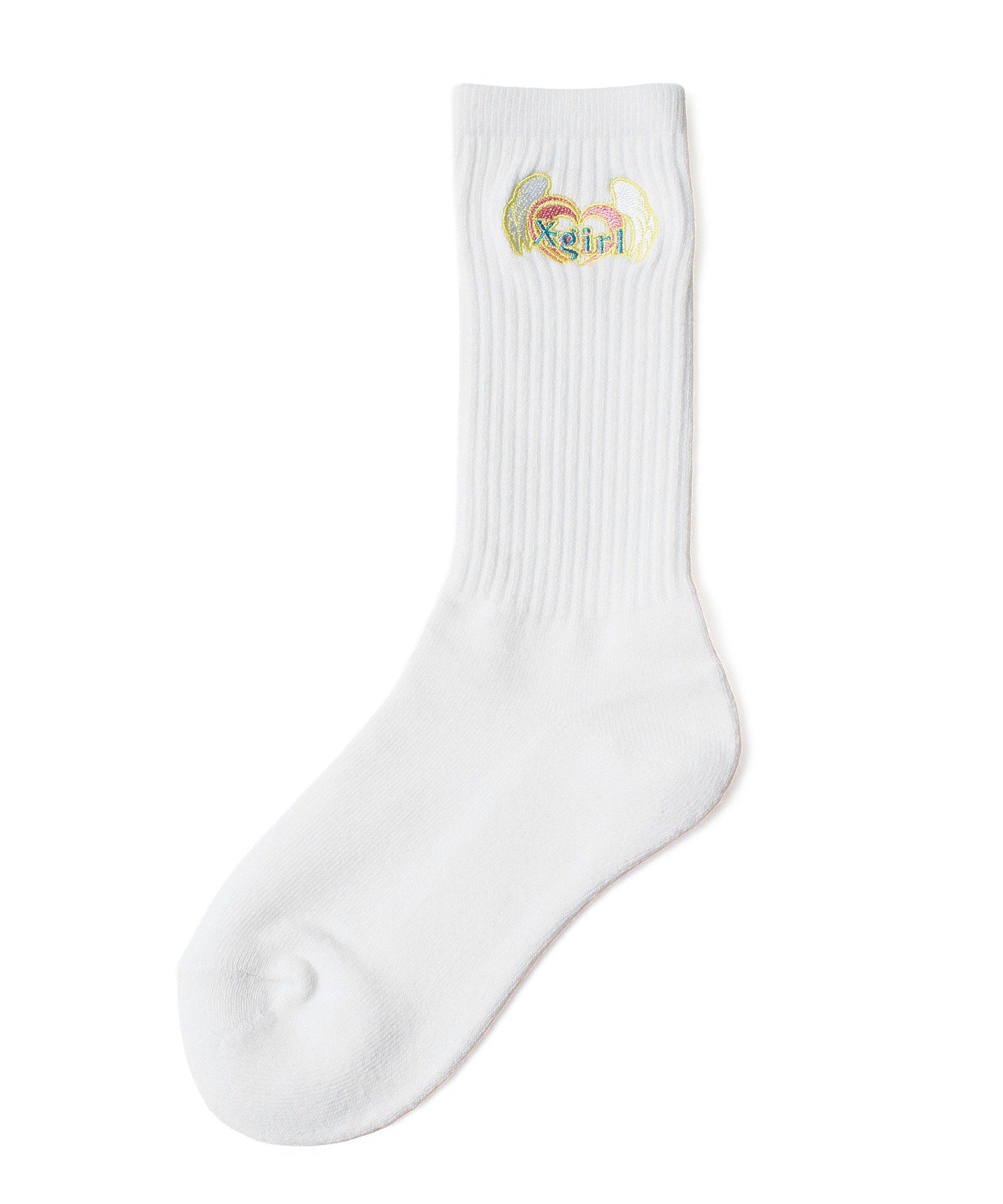 HEART AND WING EMBROIDERED SOCKS