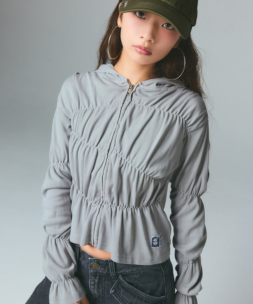 FADED SHIRRED COMPACT ZIP UP HOODIE – calif（カリフ）公式サイト