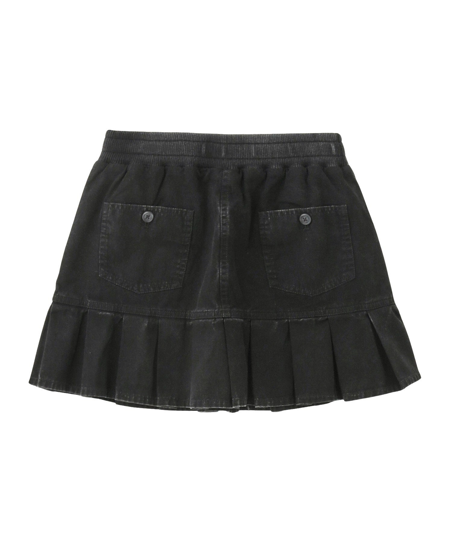 WAIST RIB PLEATED MINI SKIRT