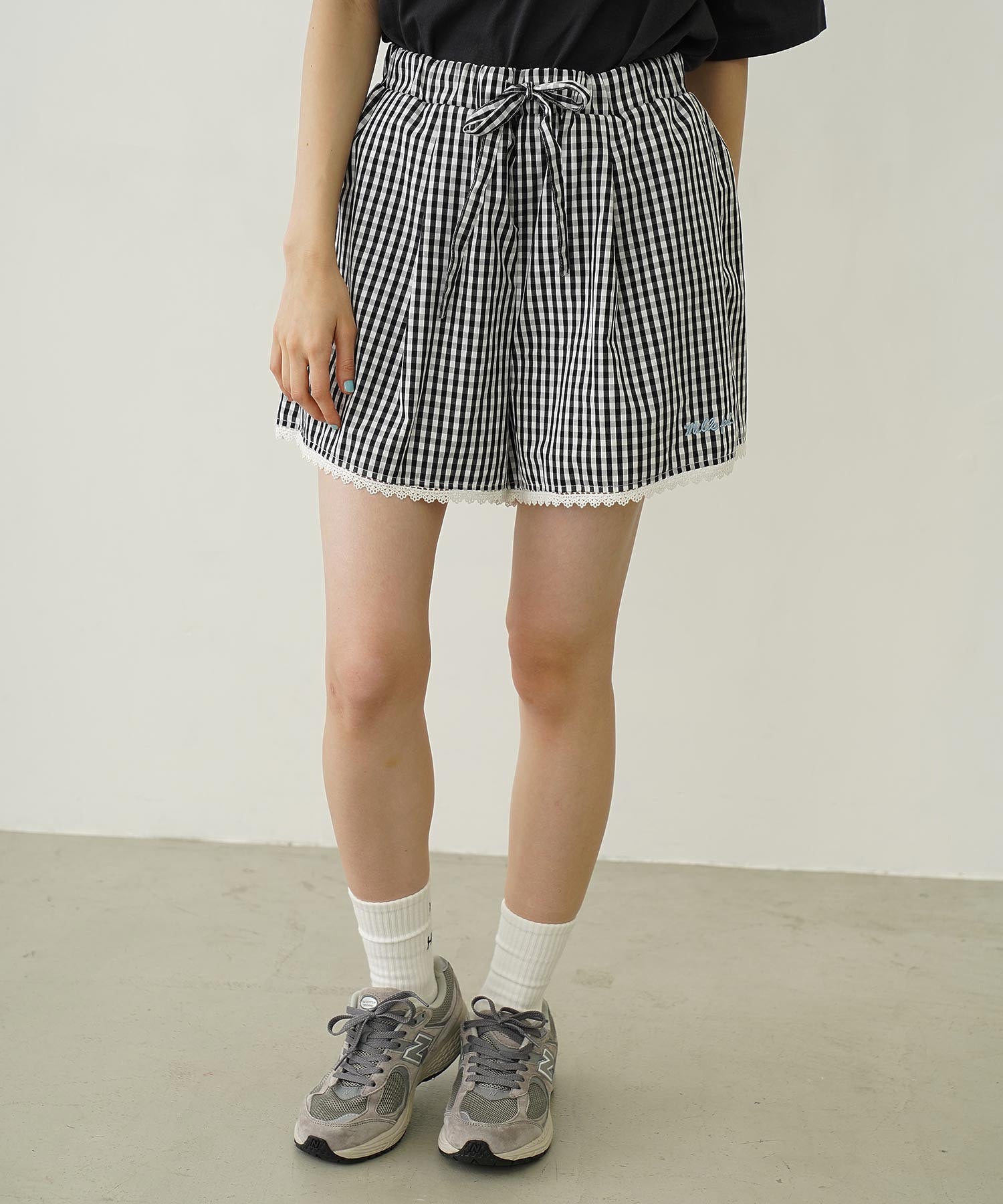 GINGHAM MINI SHORTS