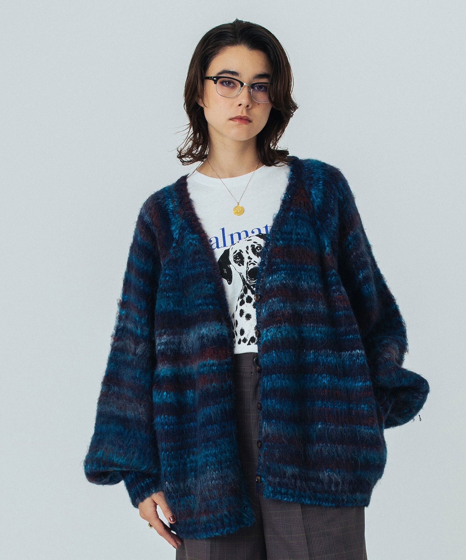 CREOLME/SHAGGY KNIT CARDIGAN