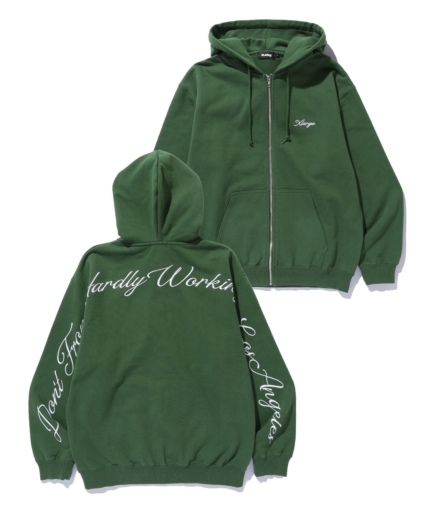 CURSIVE ZIP UP HOODED SWEATSHIRT