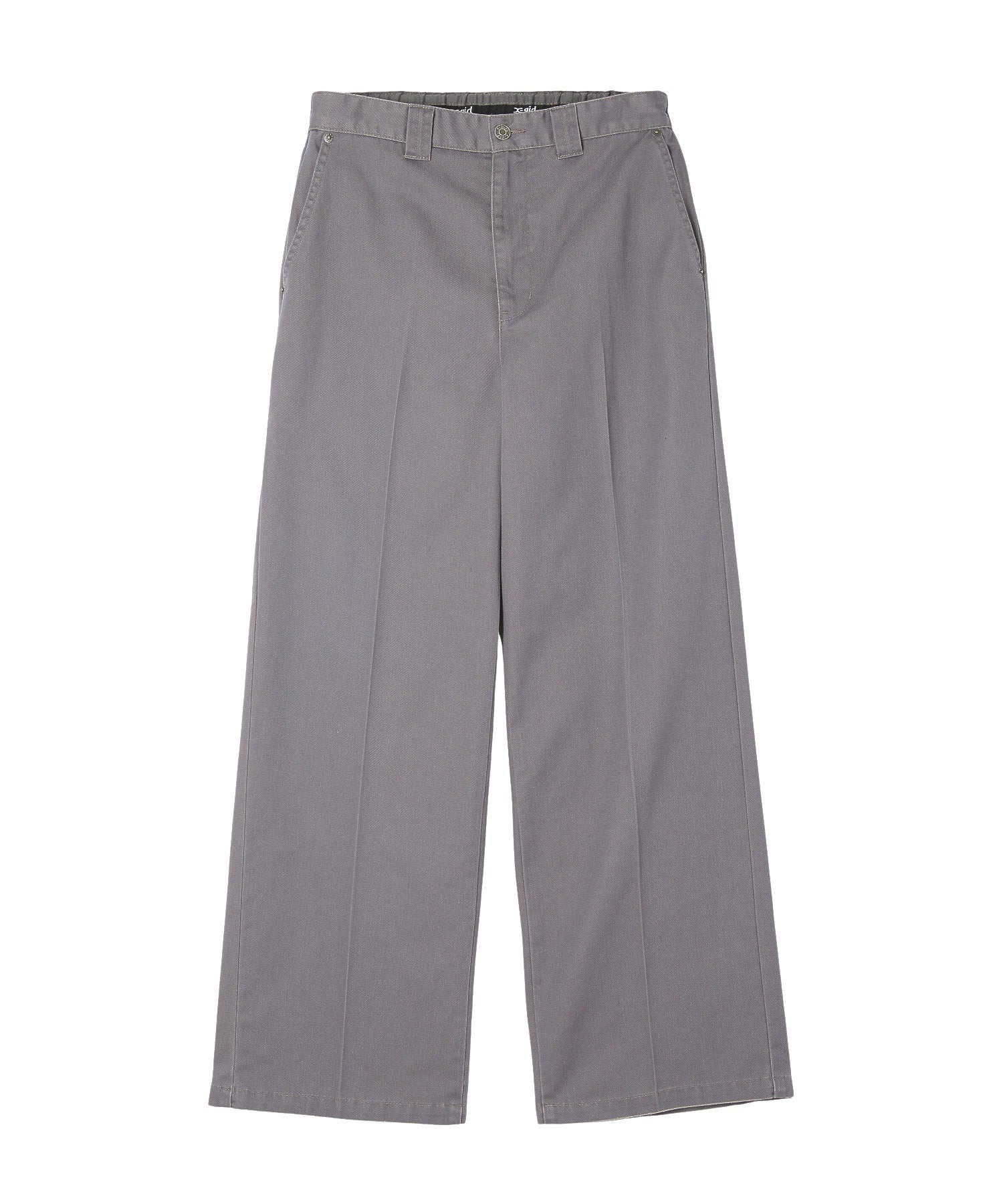 FACE LABEL FADED WIDE STRAIGHT EASY PANTS