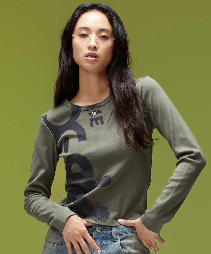 X-girl / HEAVY DISTRESSED LOGO L/S BABY TEE – calif（カリフ）公式