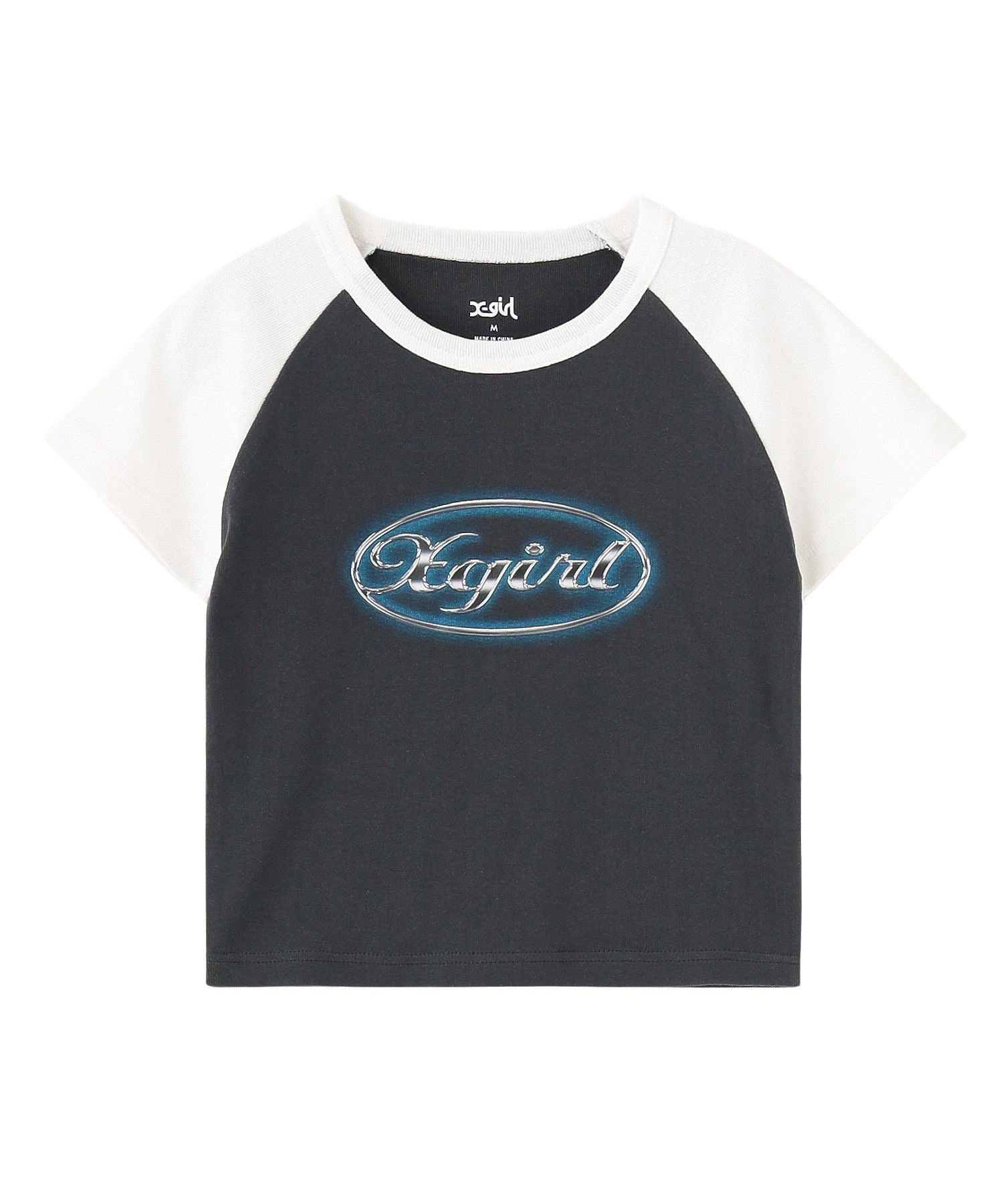 GLOW METAL OVAL LOGO RAGLAN S/S BABY TEE
