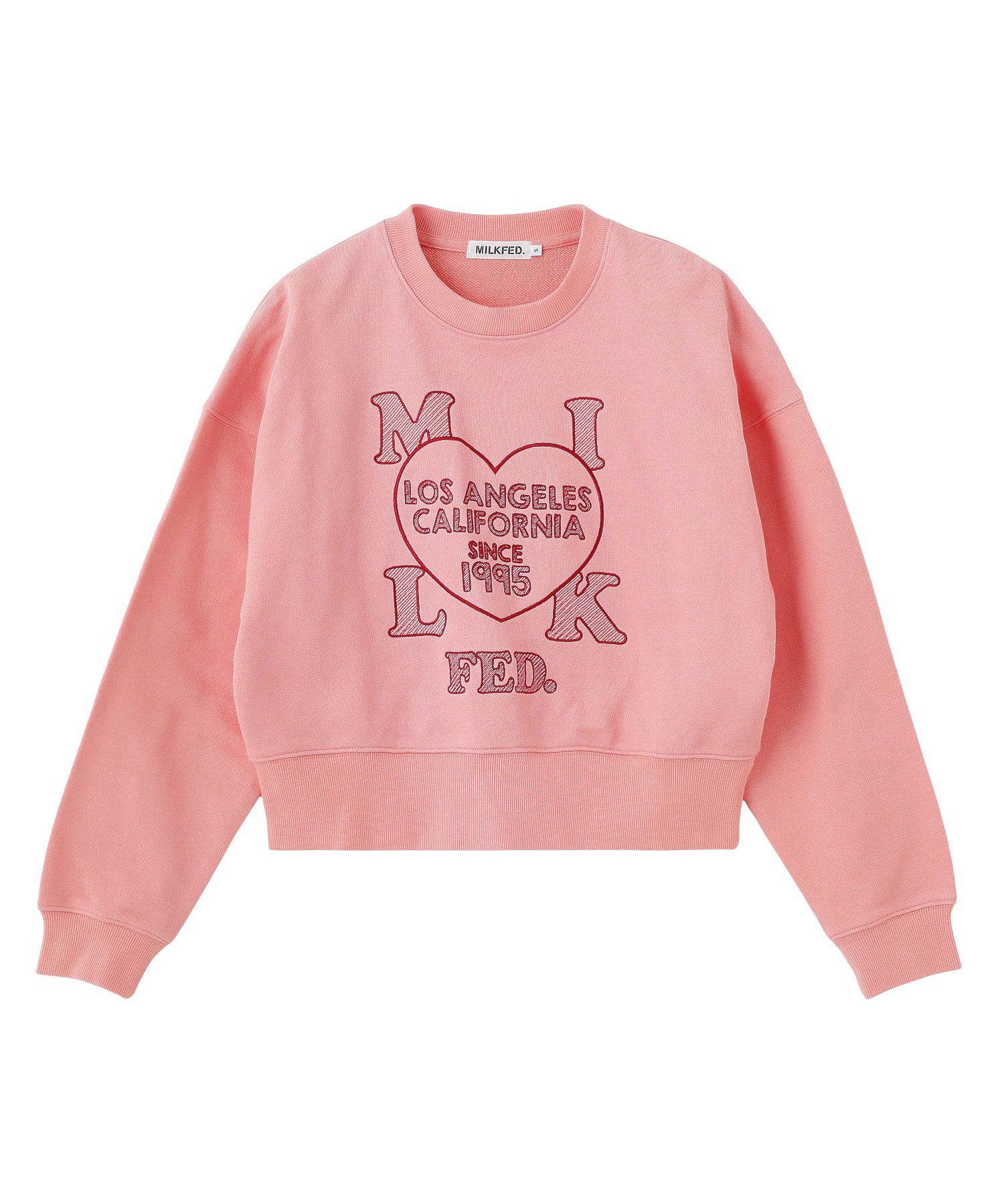 STITCHED HEART LOGO SHORT CREW SWEAT