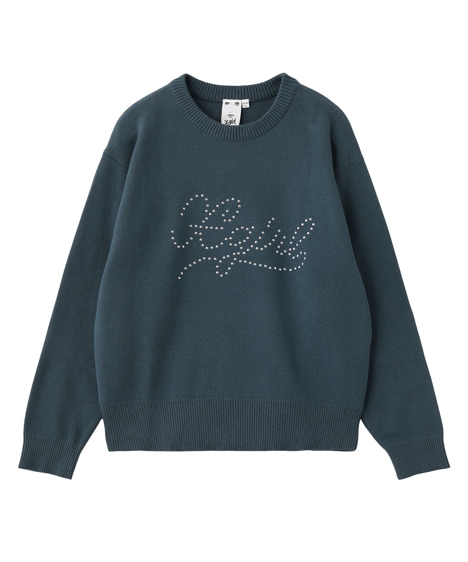 STUDDED LOGO KNIT TOP