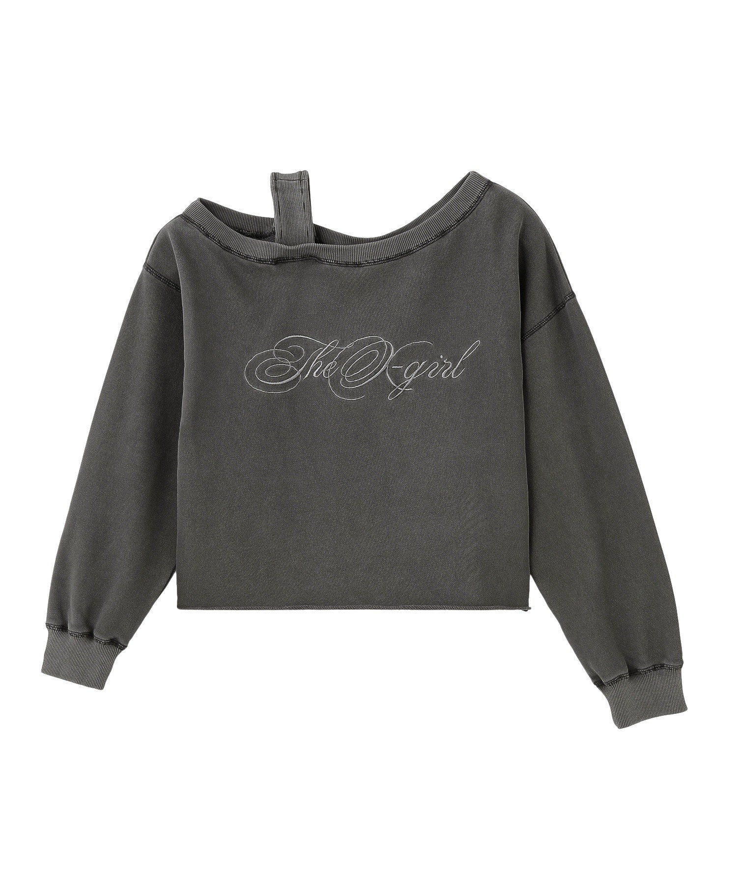 FADED LAYERED SHOULDER SWEAT TOP