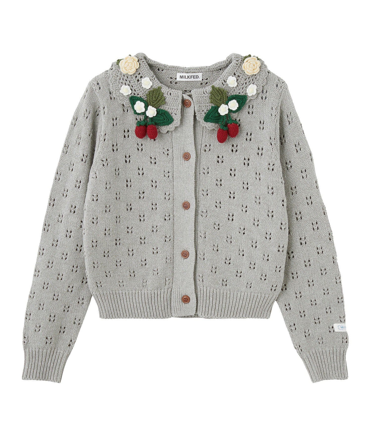 STRAWBERRY FLOWER KNIT CARDIGAN