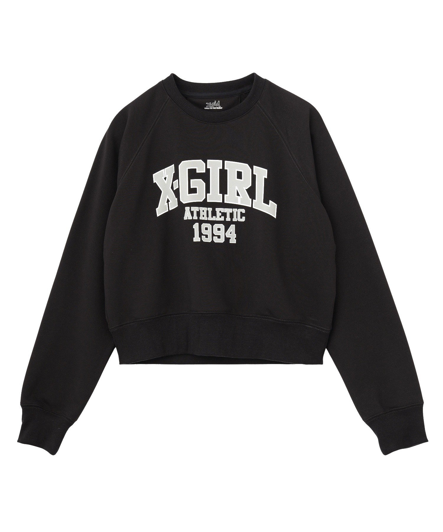 COLLEGE LOGO SHORT CREWNECK SWEATSHIRT