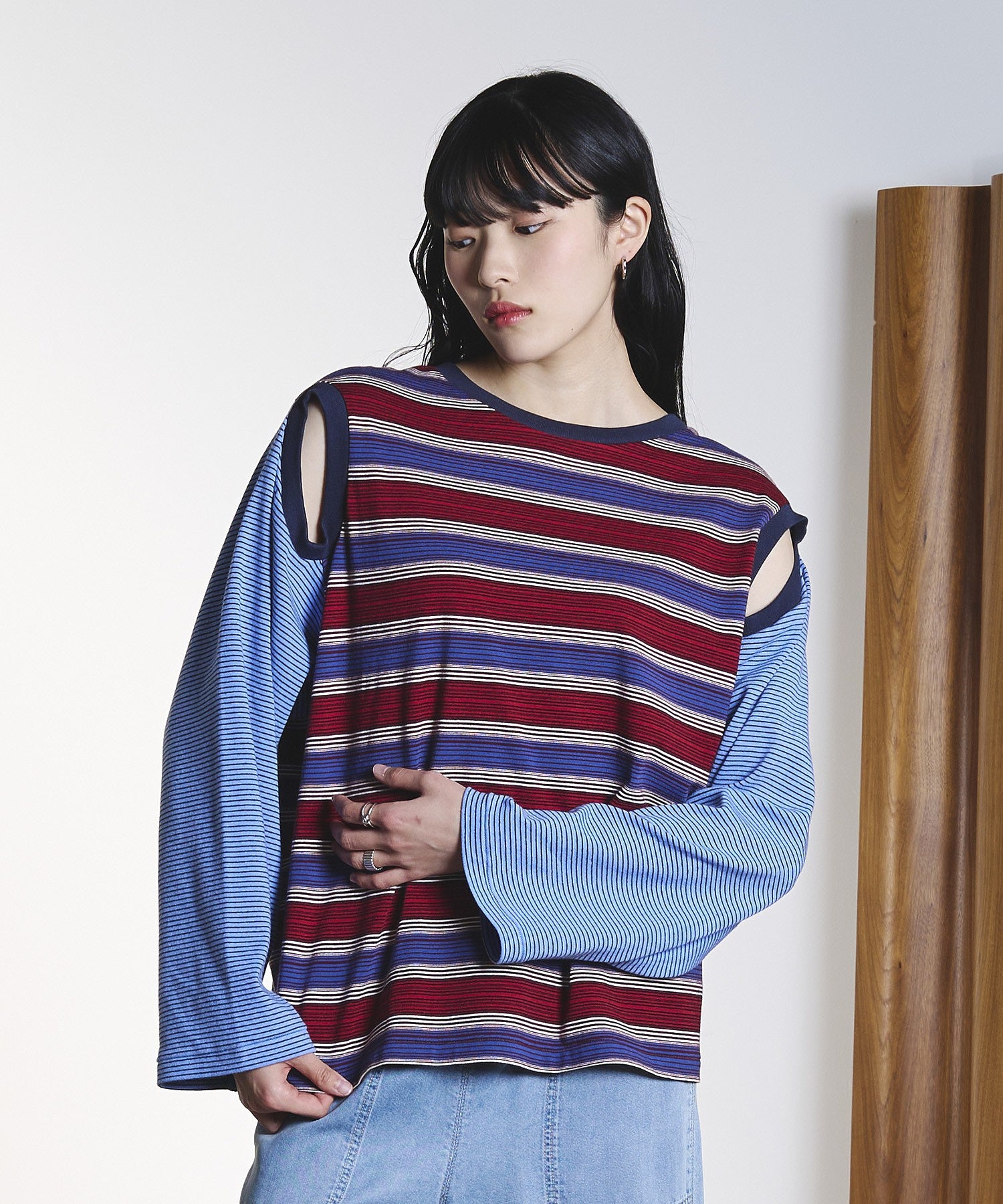 CREOLME/MULTI STRIPE L/S TEE