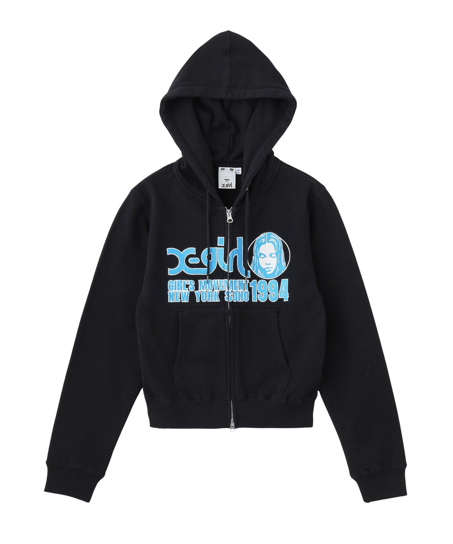 FACE AND LOGO COMPACT ZIP UP SWEAT HOODIE
