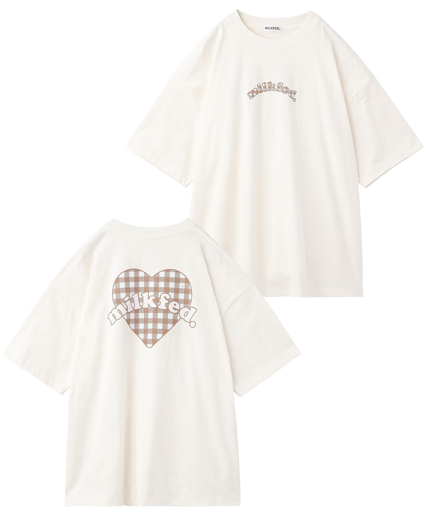 CHECKERED HEART WIDE S/S TEE MILKFED.